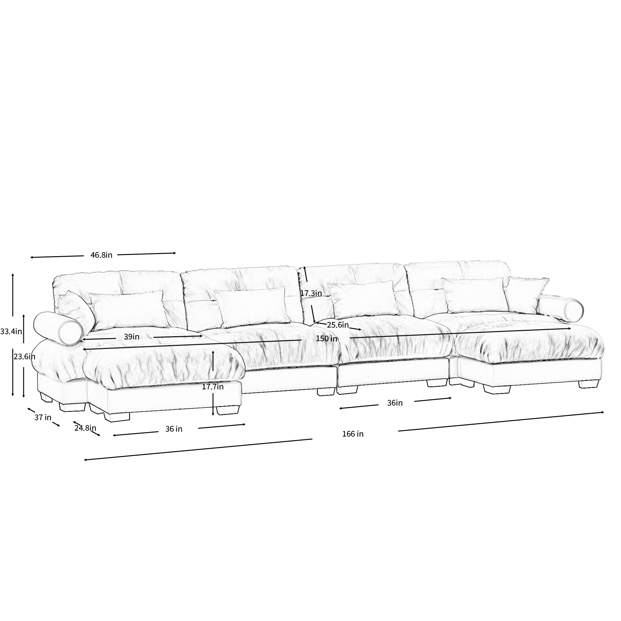 SINOFURN SYA020273BG Sofas-Loveseats - View #3