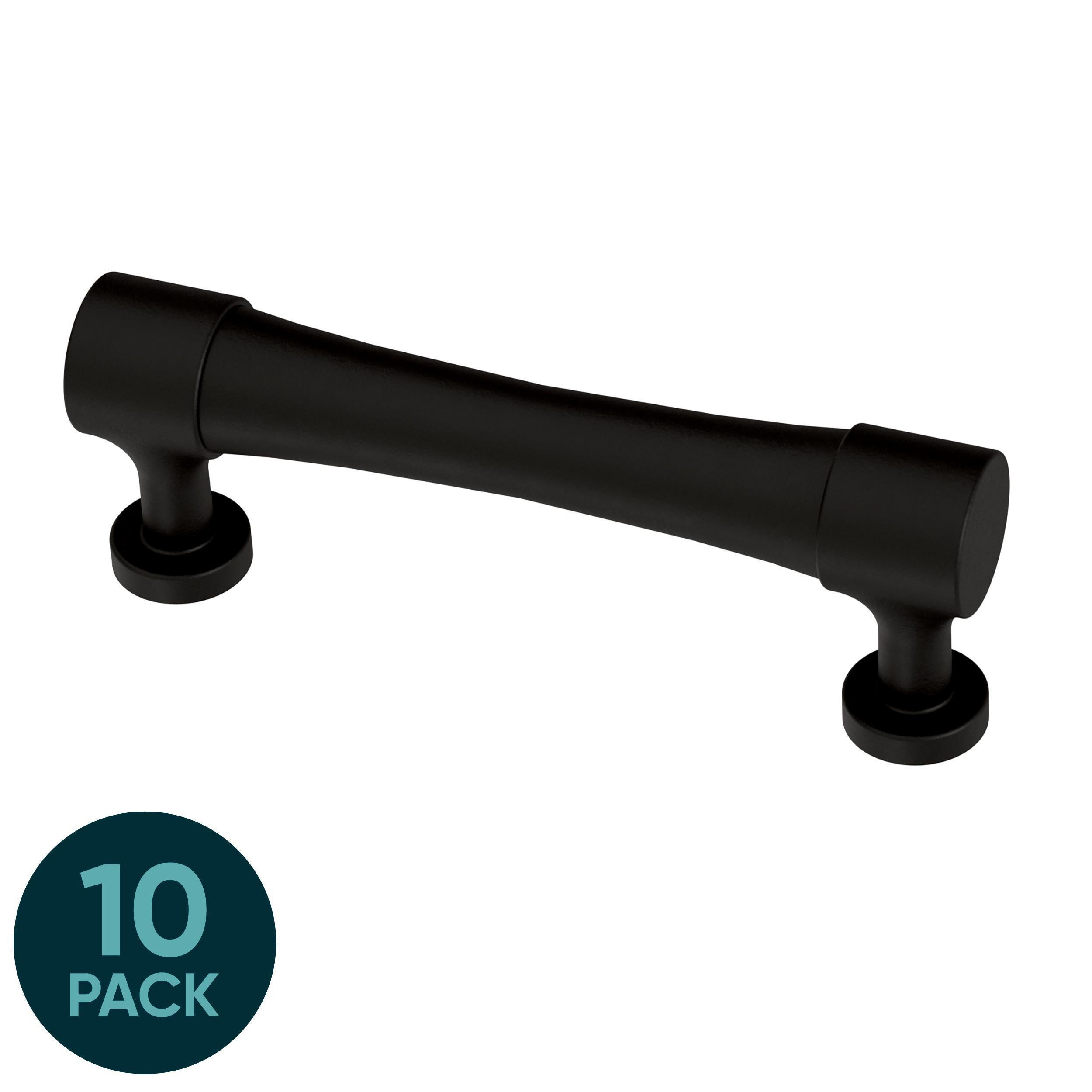 Origin 21 P45993W-FB-K1 Siri 3-in , 76mm Center to Center Matte Black Cylindrical Bar 10 -Pack
