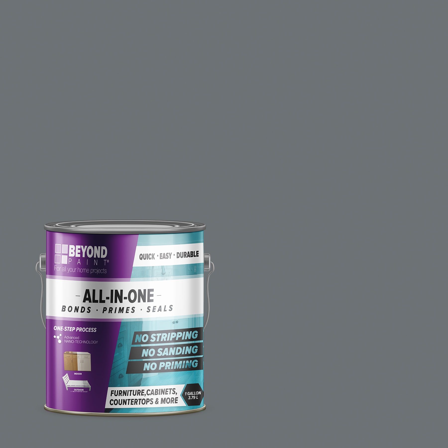 Beyond Paint 1 Gallon Soft Gray All-in-One Multi-Surface Refinishing Paint