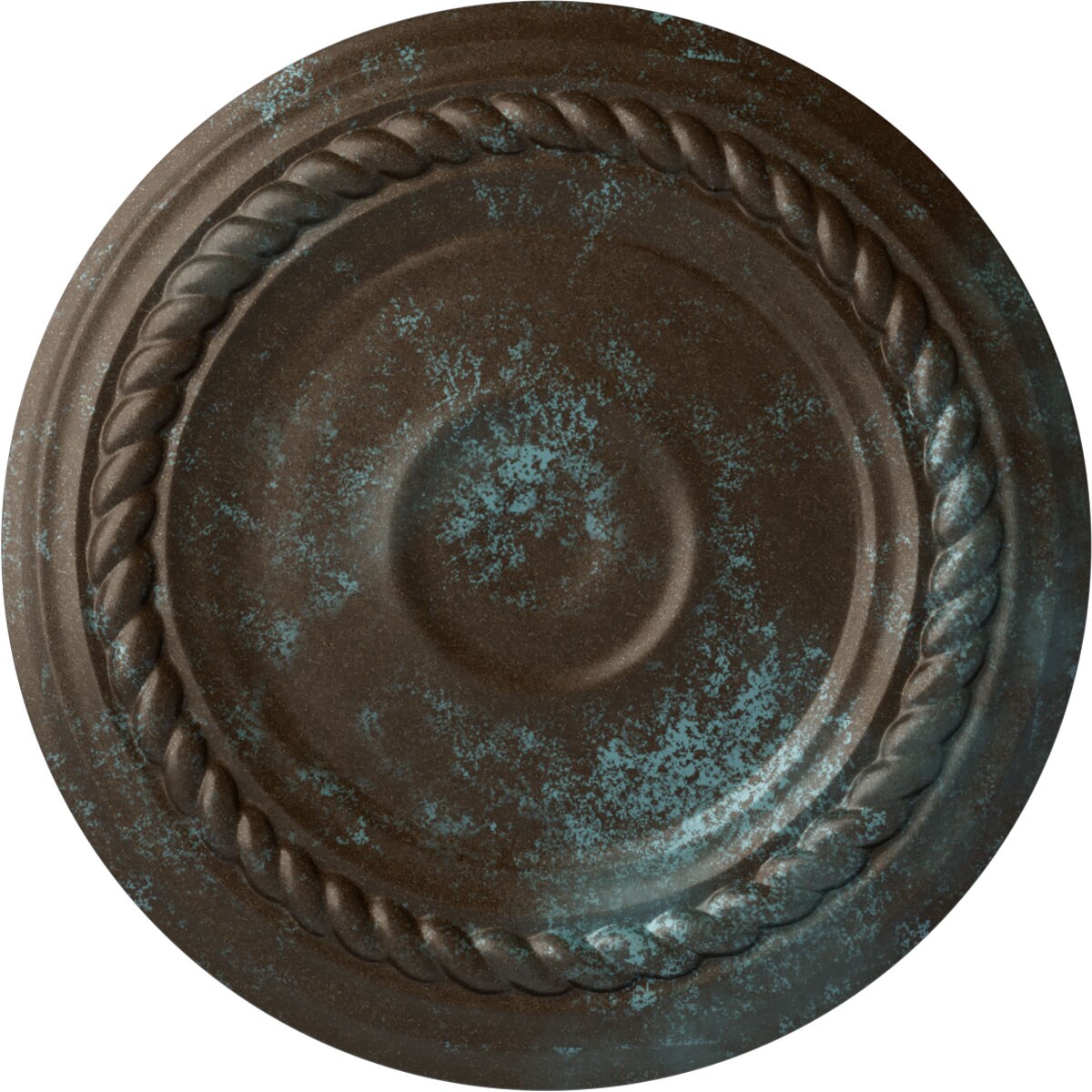 Ekena Millwork CM07ALBBS Small Alexandria 7.875-in W x 7.875-in L Painted Bronze Blue Patina Polyurethane Whole Ceiling Medallion