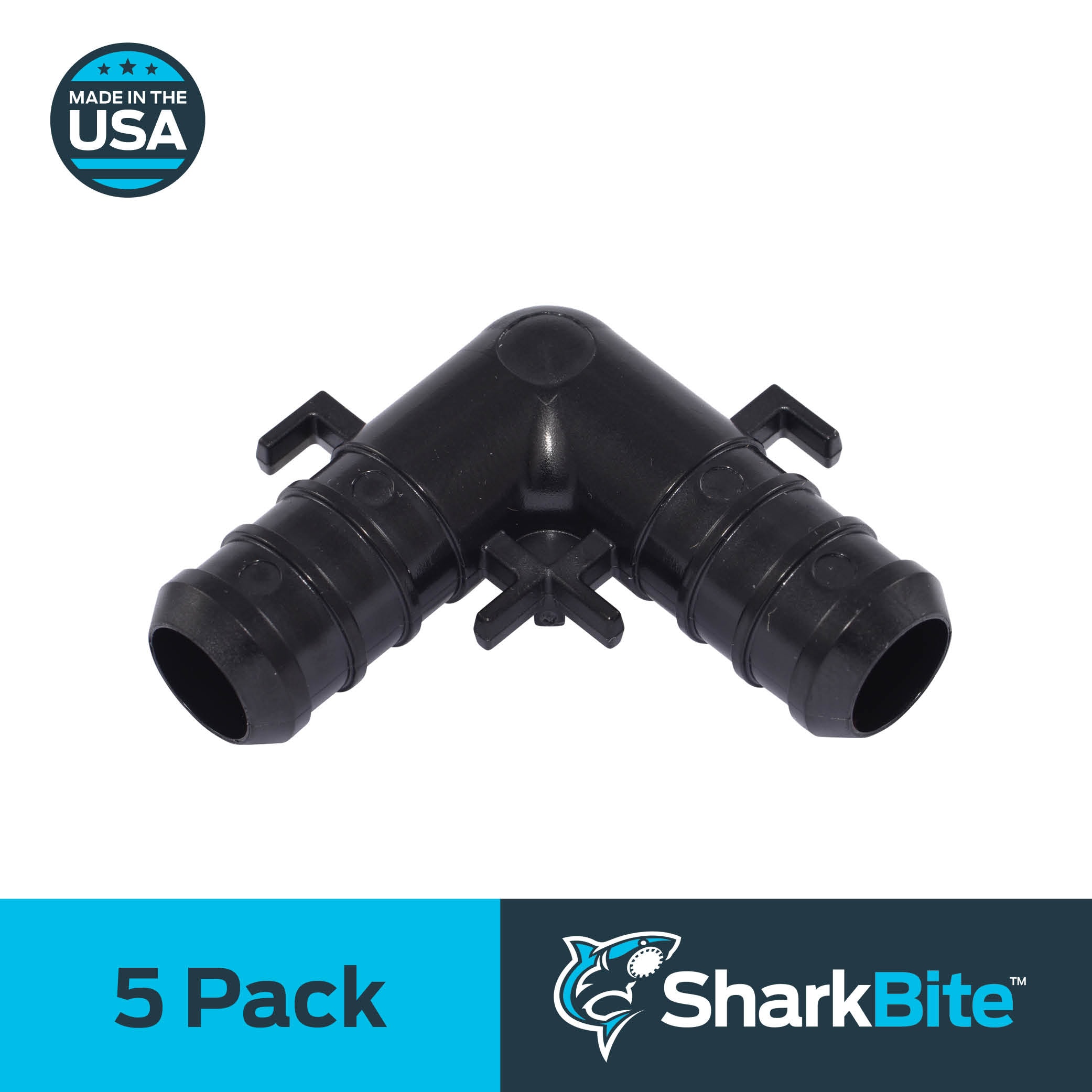 SharkBite UP248Z5 1/2-in PEX Crimp Poly 90-Degree Elbow (5-Pack)