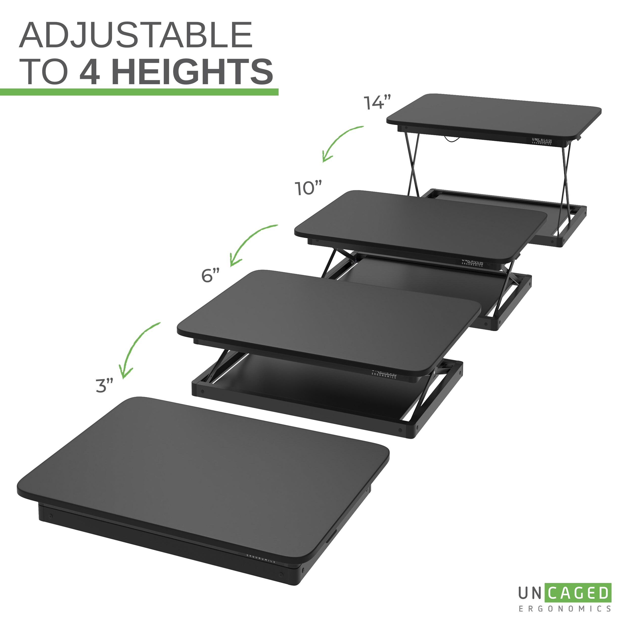 ErgoFlex Black Steel 27.5" Adjustable Height Standing Desk Converter