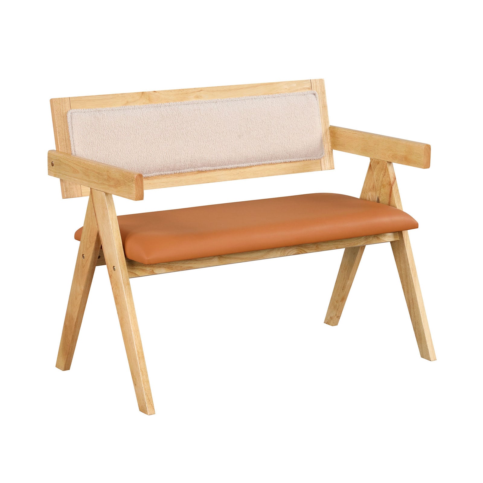  YHTJ12180 38-in W x 30.5-in H Natural + Beige + Orange Redwood Traditional Bench
