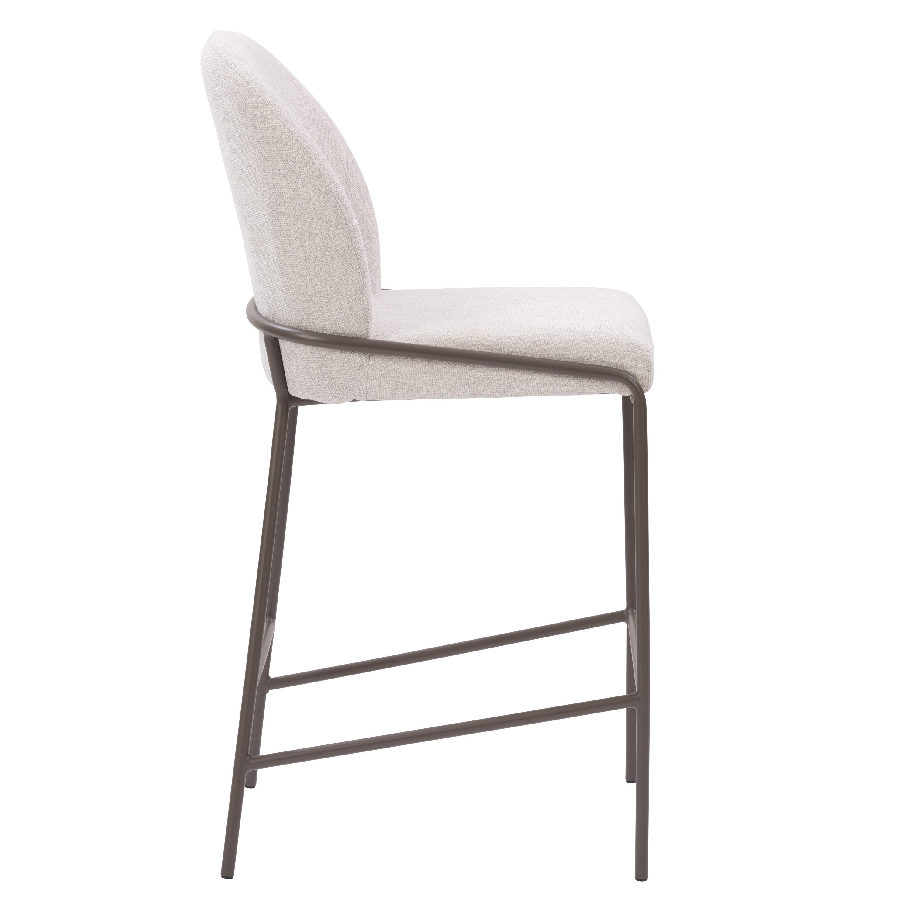 Blakeley 28'' Light Gray Twill Counter Stool with Iron Legs