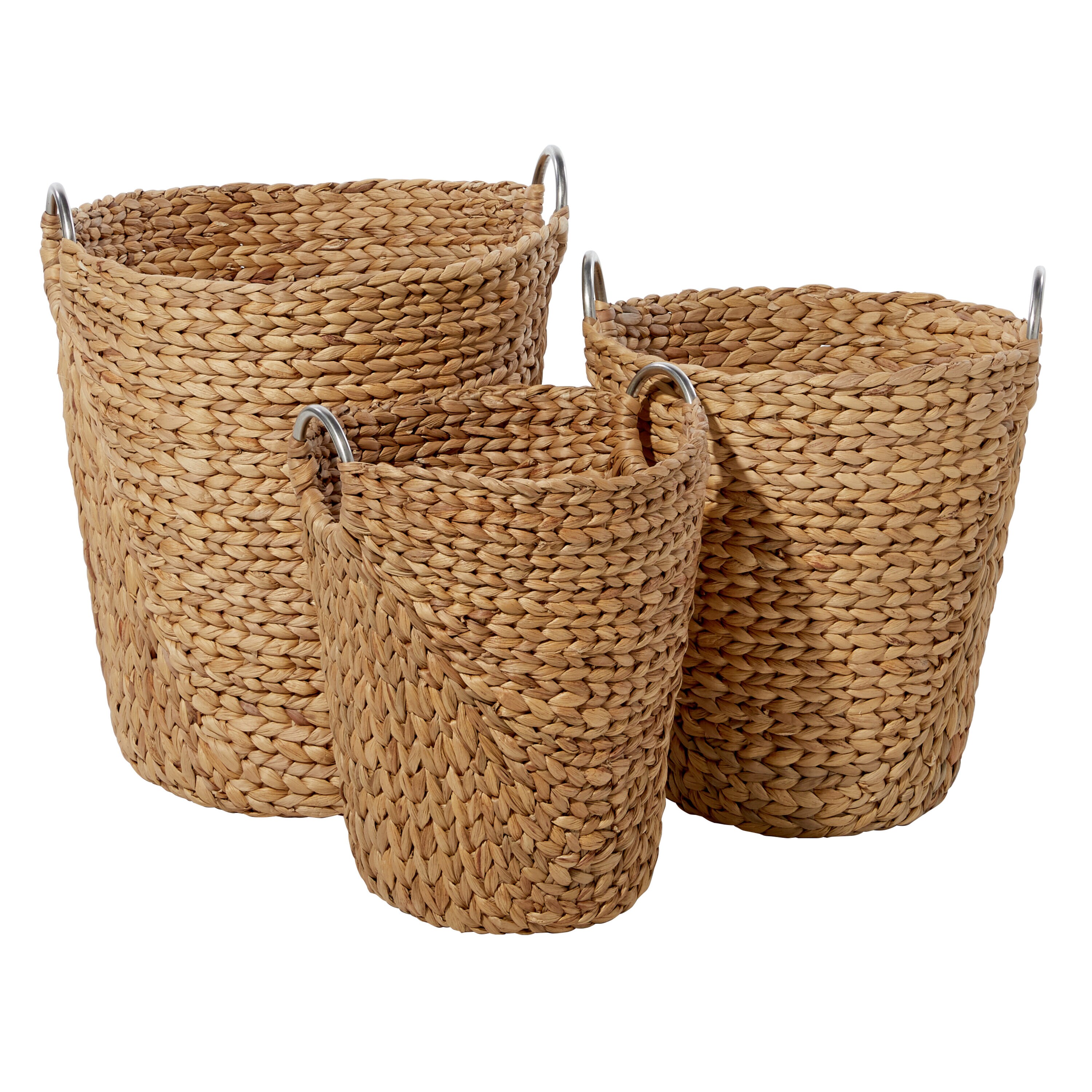 Grayson Lane 3-Pack 16-in W x 19-in H x 15-in D Brown Handmade with Metal  Handles Sea Grass Basket in the Storage Bins & Baskets department at