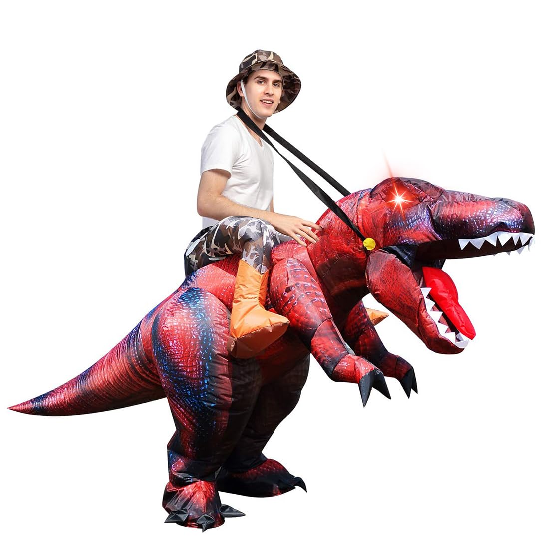 GOOSH DJ-FZ-80232-72  72 inch Inflatable Dinosaur Costume for Adult, Funny Halloween Costumes T Rex Costume for Adults Women Man, Dinosaur Blow Up Costume for Halloween Holiday Party Cosplay
