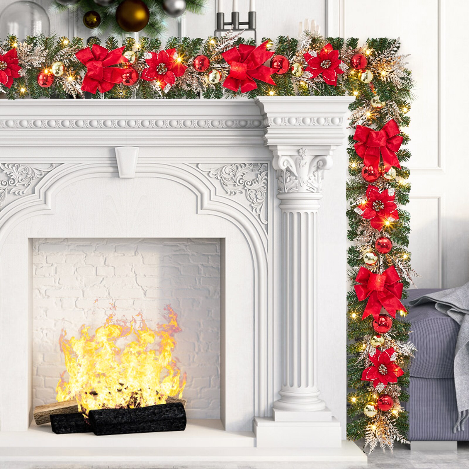 Der Rose JXNFW-PHK-34PPNL6N Artificial-Christmas-Garland - View #2