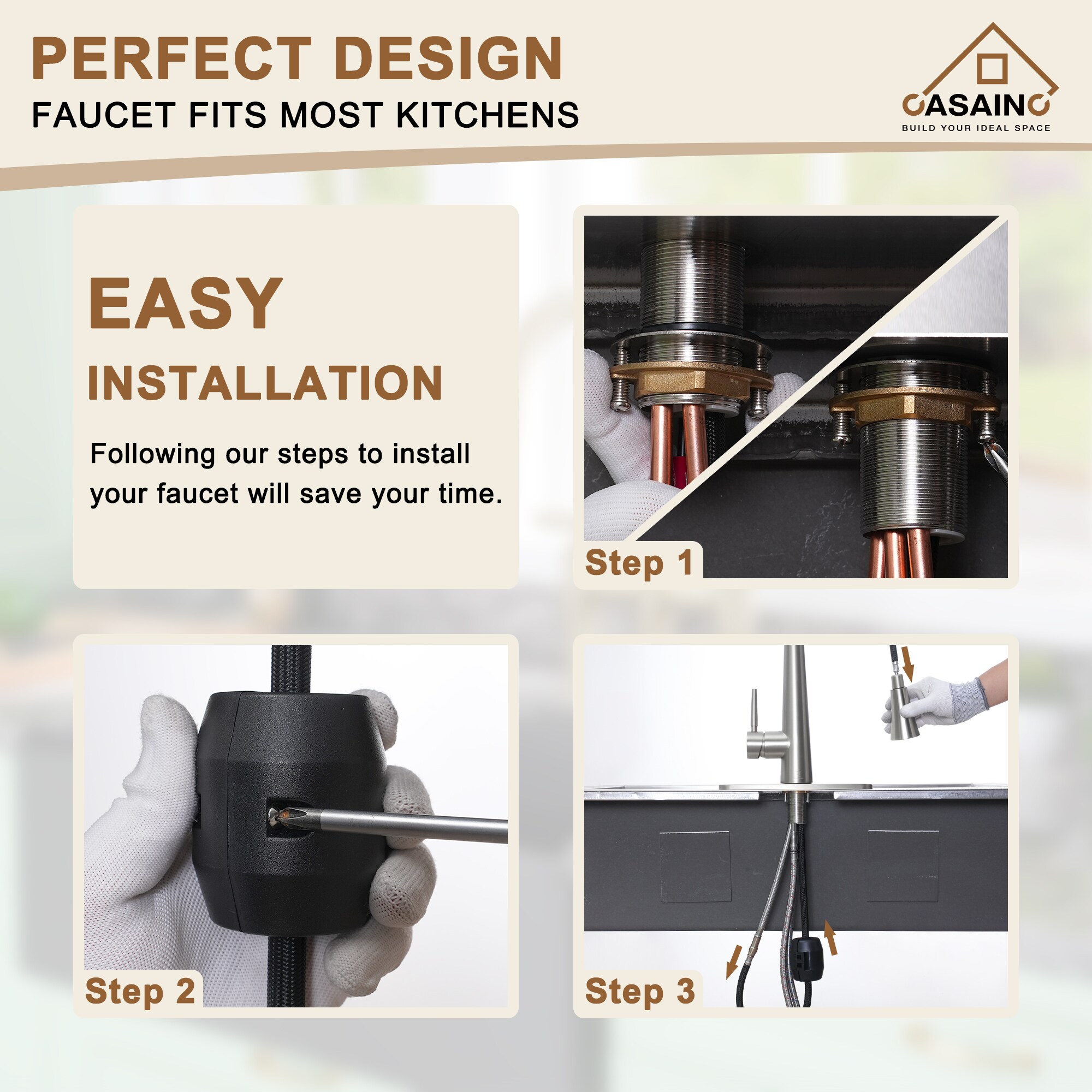 CASAINC CA-D3413-BN Kitchen-Faucets - View #7