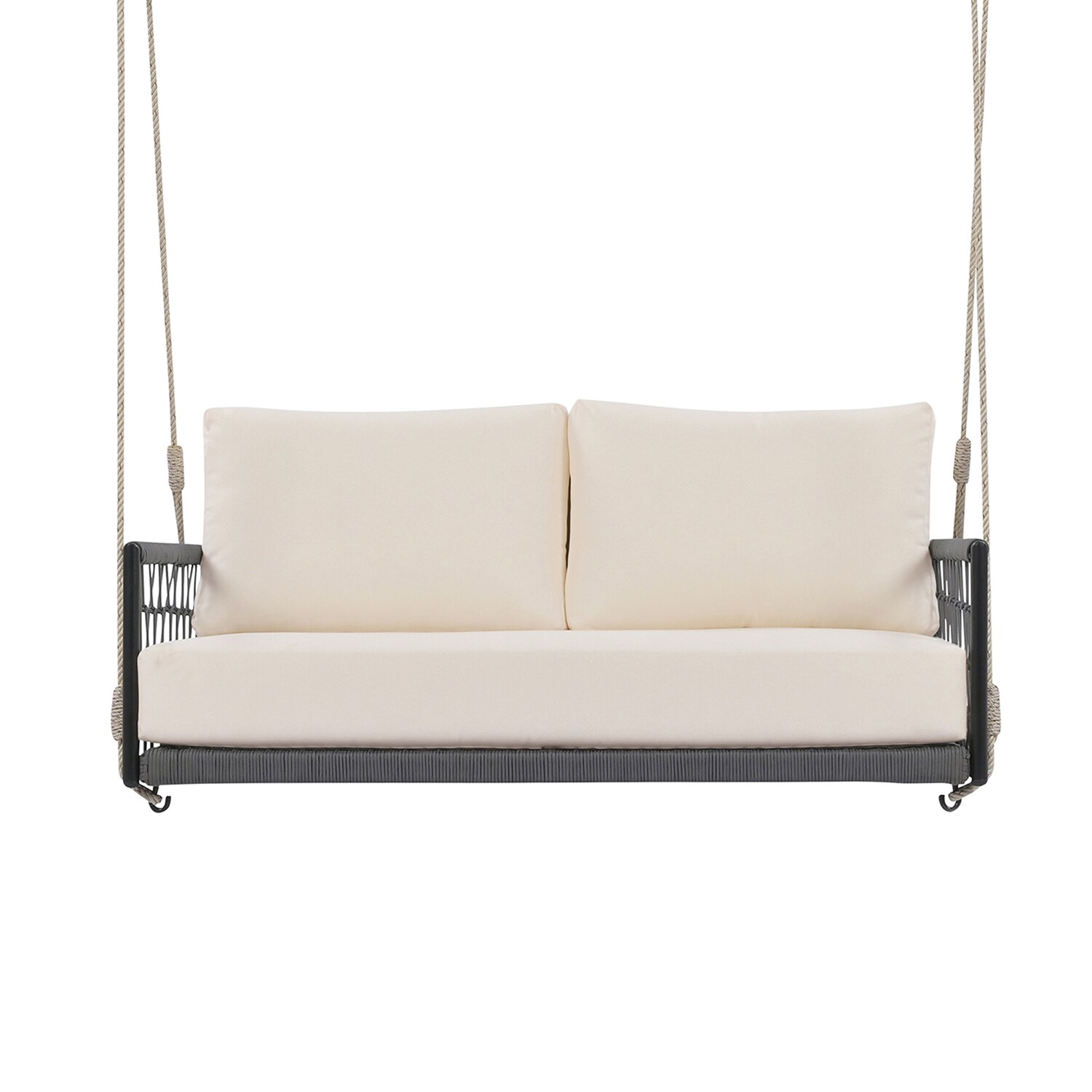 Bybafun YA3300120 2 -person Beige + Black HDPE Outdoor Swing