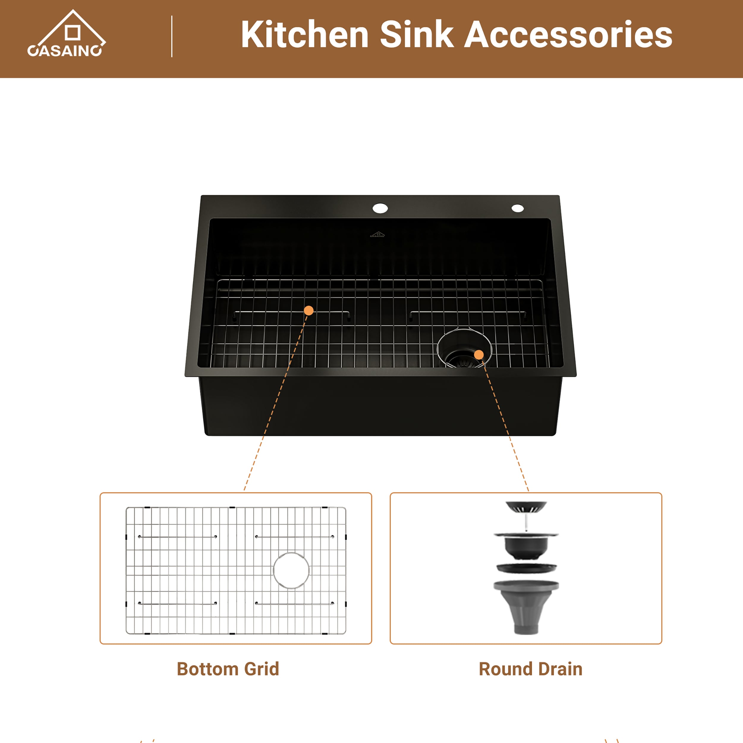 CASAINC SL-LTB3322R1 Kitchen-Sinks - View #6