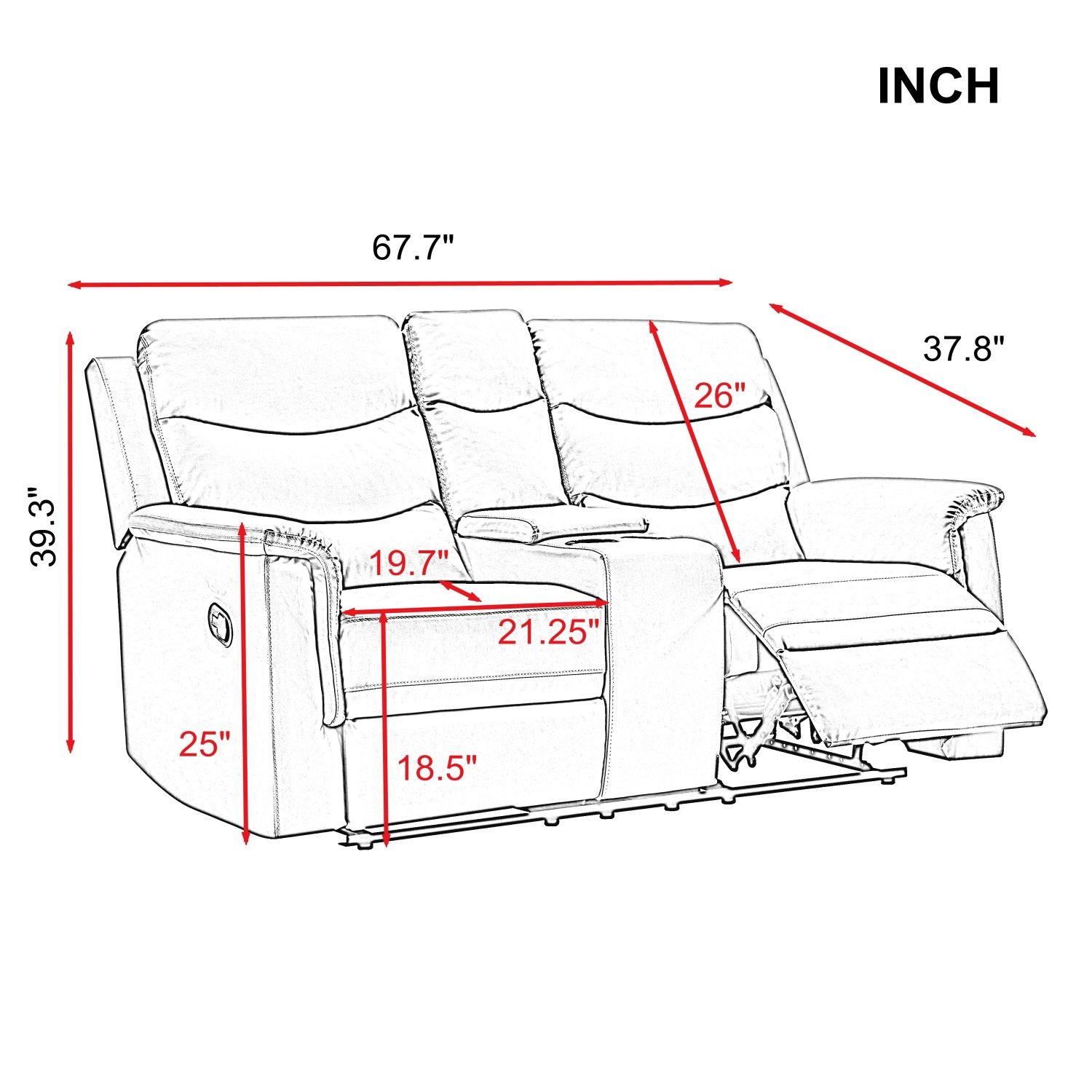 JASMODER W22343701 37.01-Inches Modern Gray Sofa