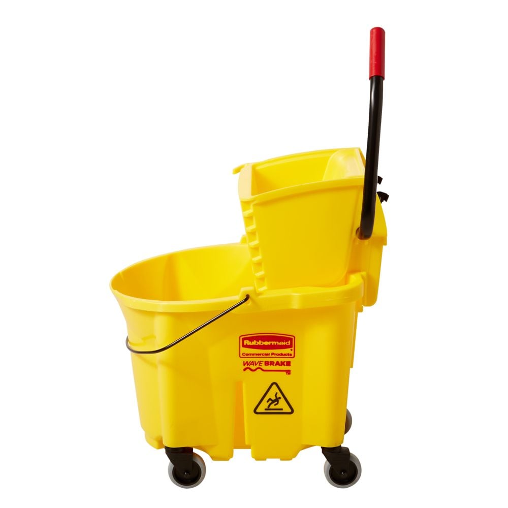 Rubbermaid Plastic Mop Bucket Wringer Commercial Products Grip Handle 35 Qt