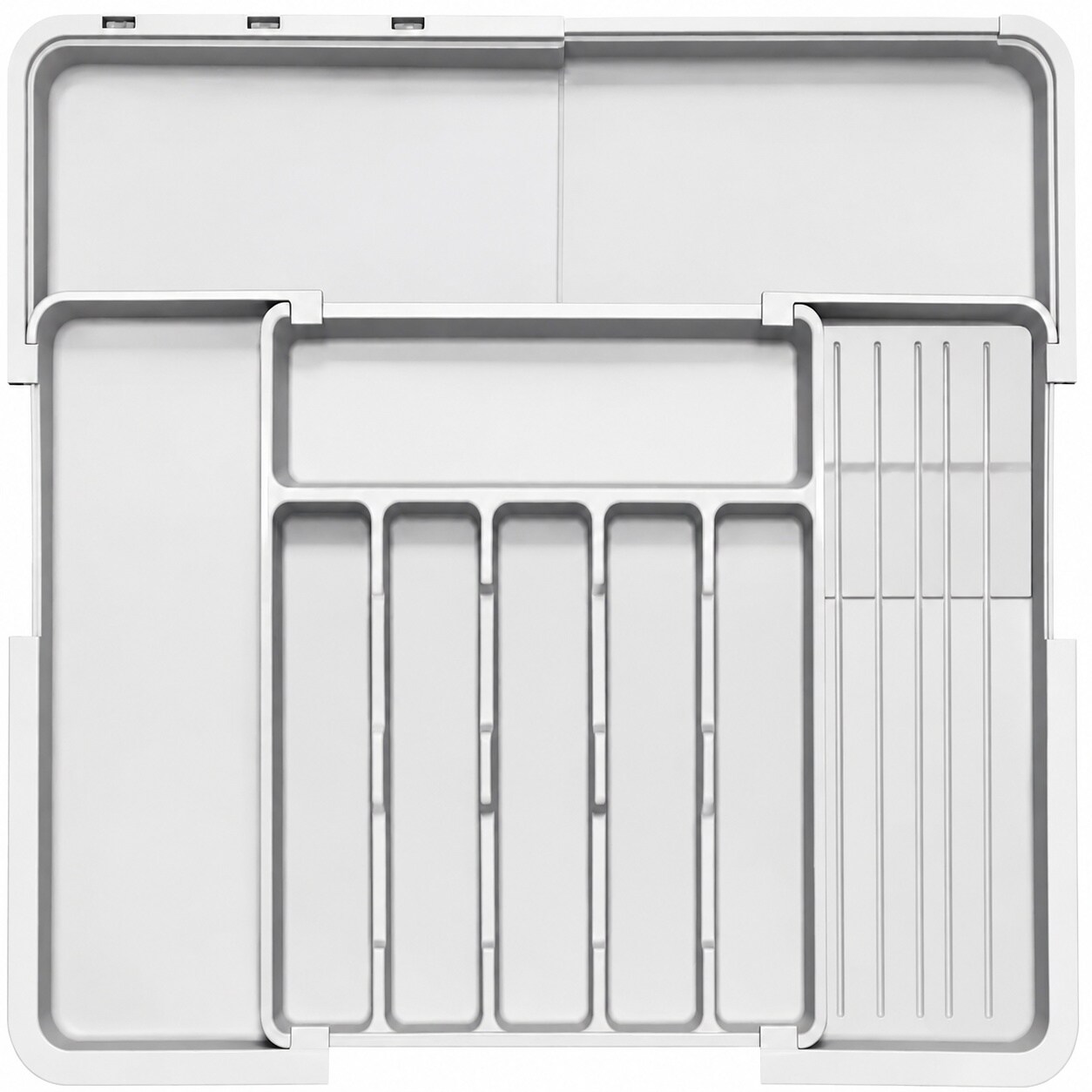 Aoibox  Adjustable Silverware Drawer Organizer with 2 Knife Blocks BPA Free Expandable Storage for Spoons Forks Knives