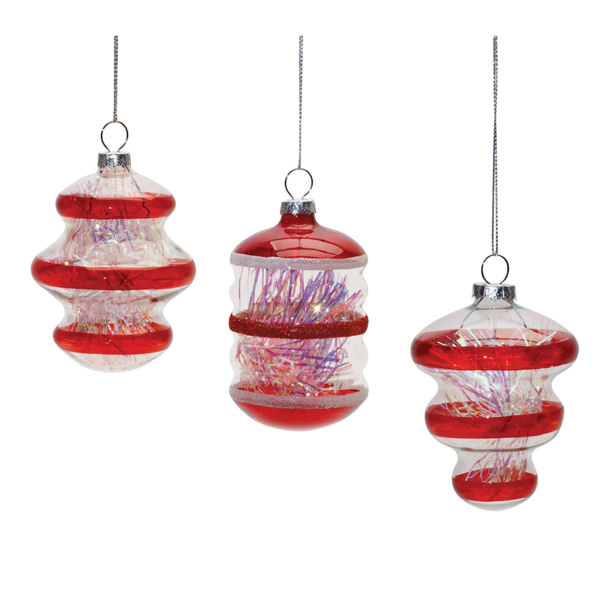 Melrose International 90569DS Ornament (3 Asst) 4H Glass