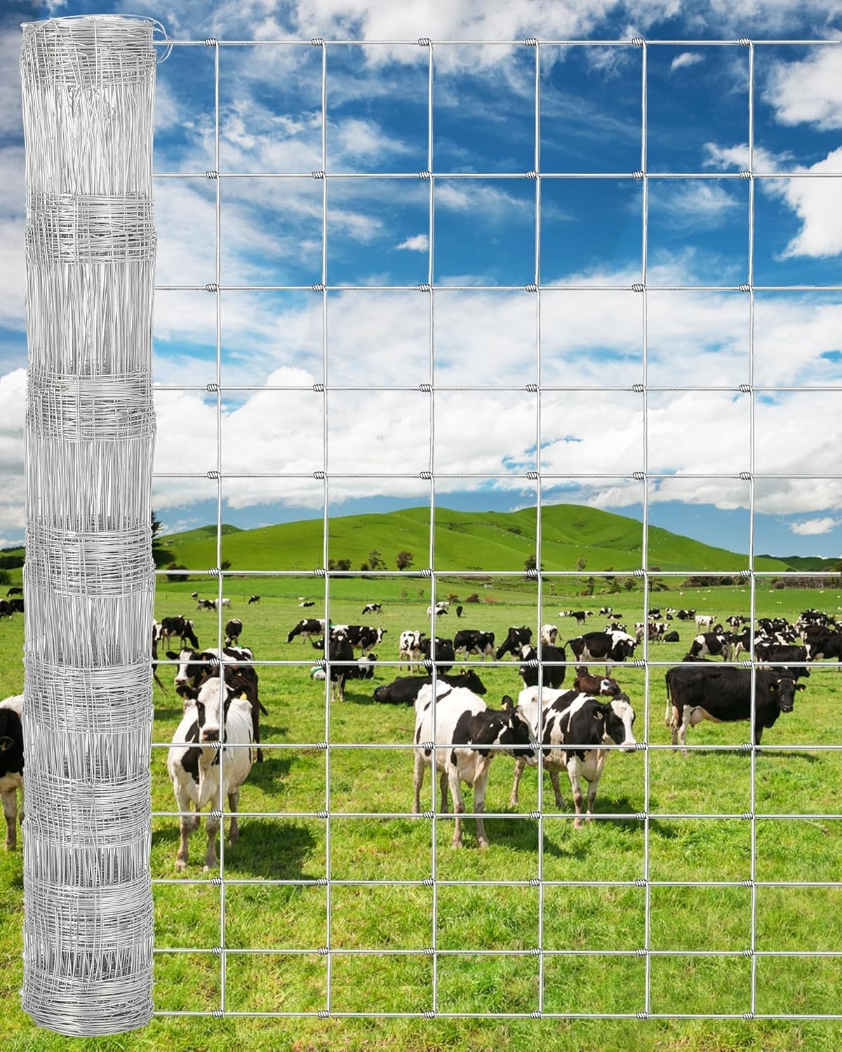 GAOMON - Heavy Duty 14-Gauge Galvanized Farm Fence 4-ft x 164-ft Livestock Goat Wire Rolled Fence...