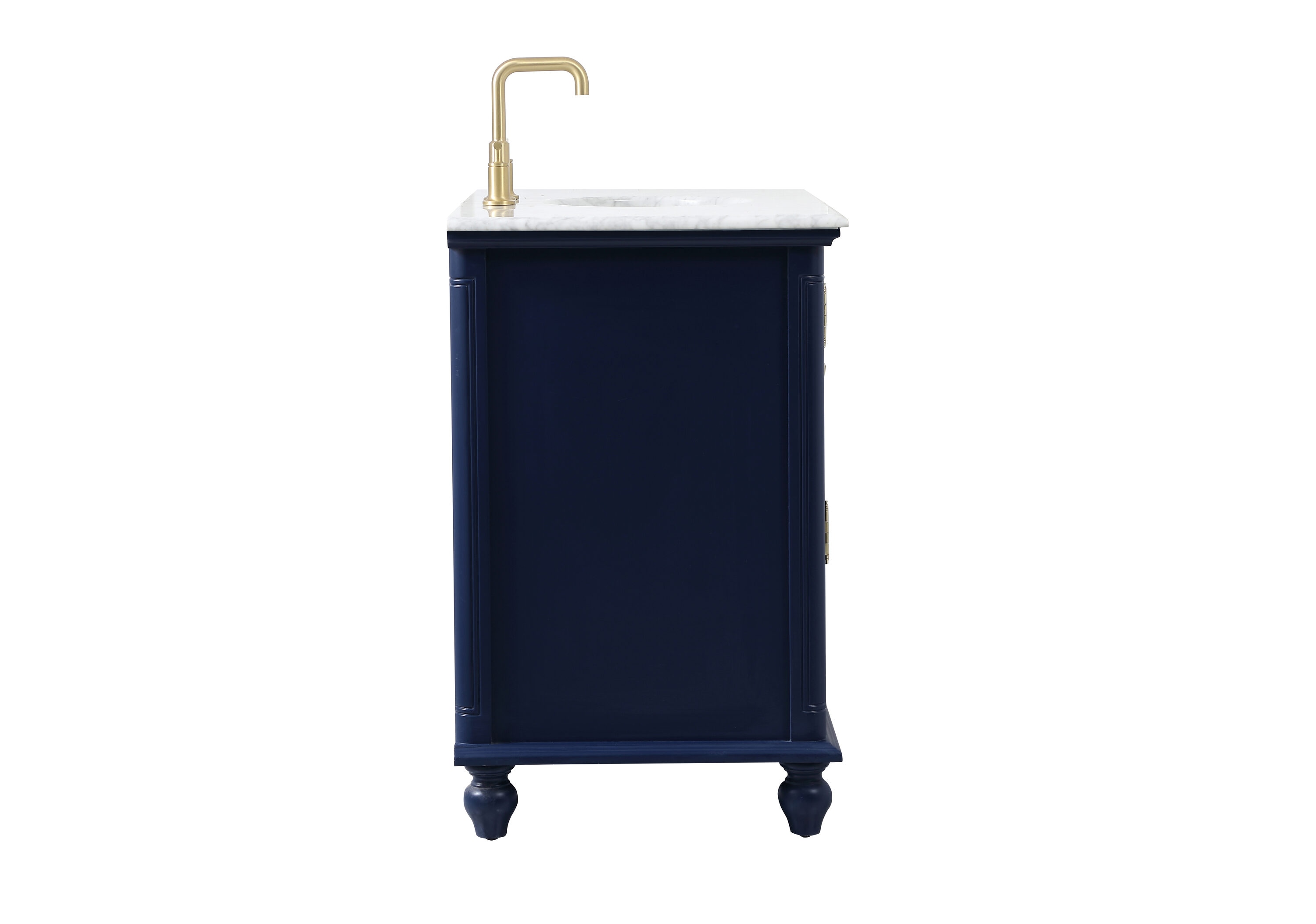 Rhodes 42" Blue Solid Wood Single Bathroom Vanity with Marble Top