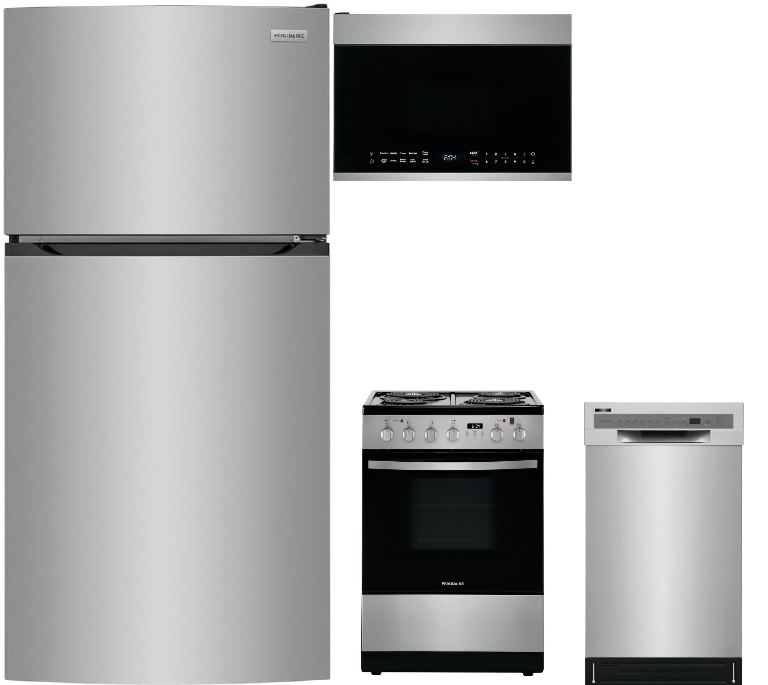 Frigidaire   Small-Space Top-Freezer Refrigerator & Compact Electric Range Suite in Stainless Steel