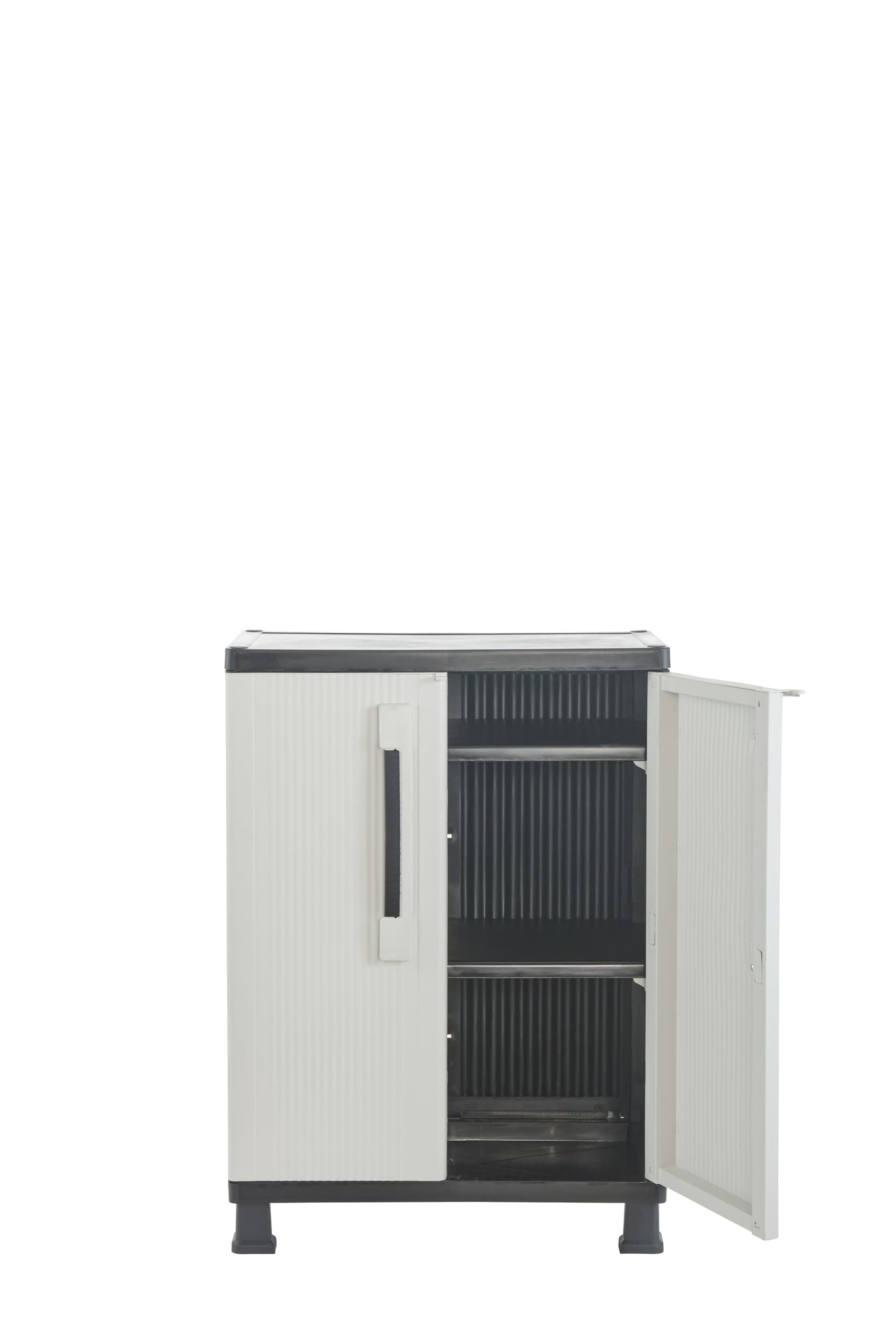 Keter Utility jumbo cabinet Plastic Freestanding Garage Cabinet in Gray  (34.5-in W x 70.8-in H x 17.5-in D) in the Garage Cabinets department at