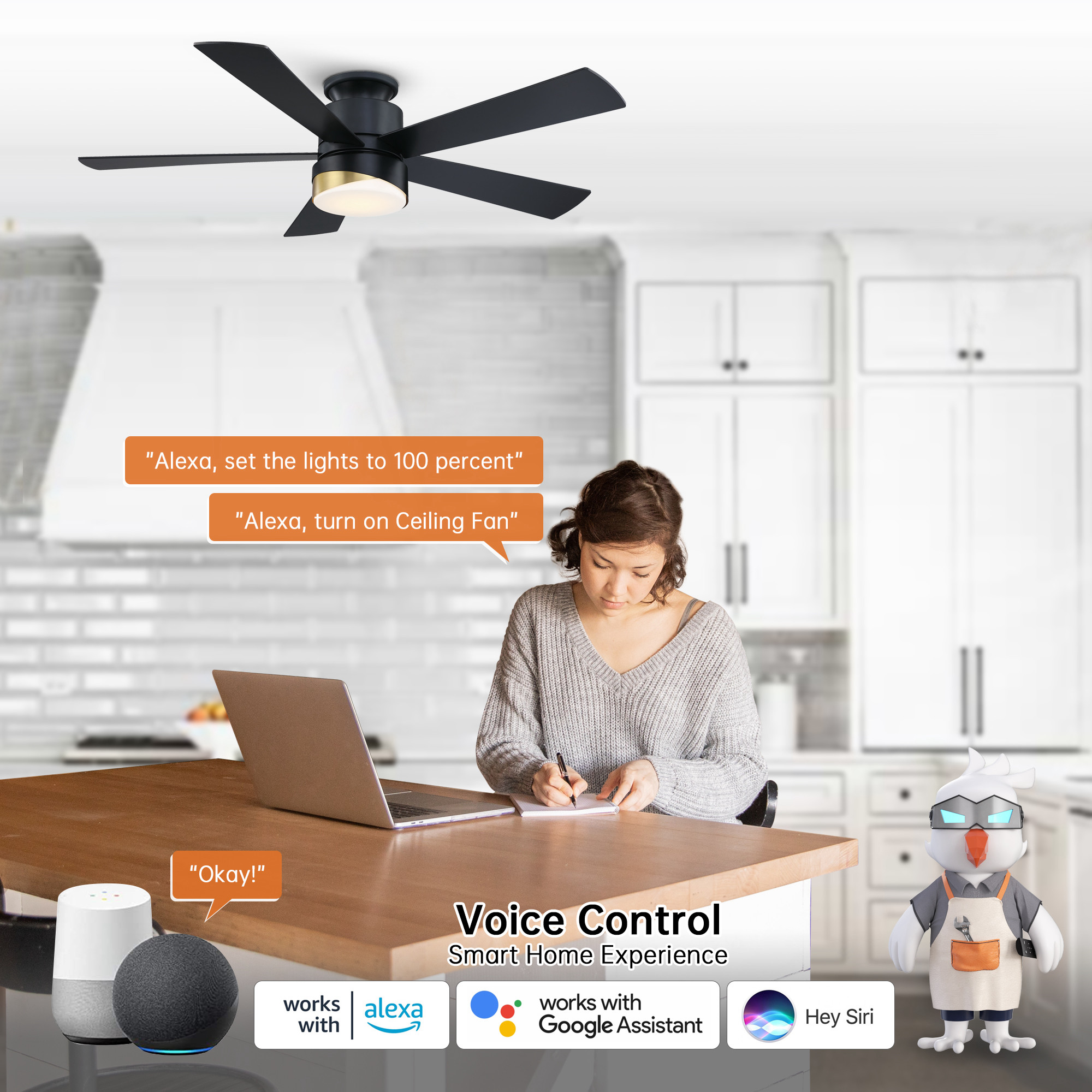 Parrot Uncle F6115-SMART Ceiling-Fans - View #3