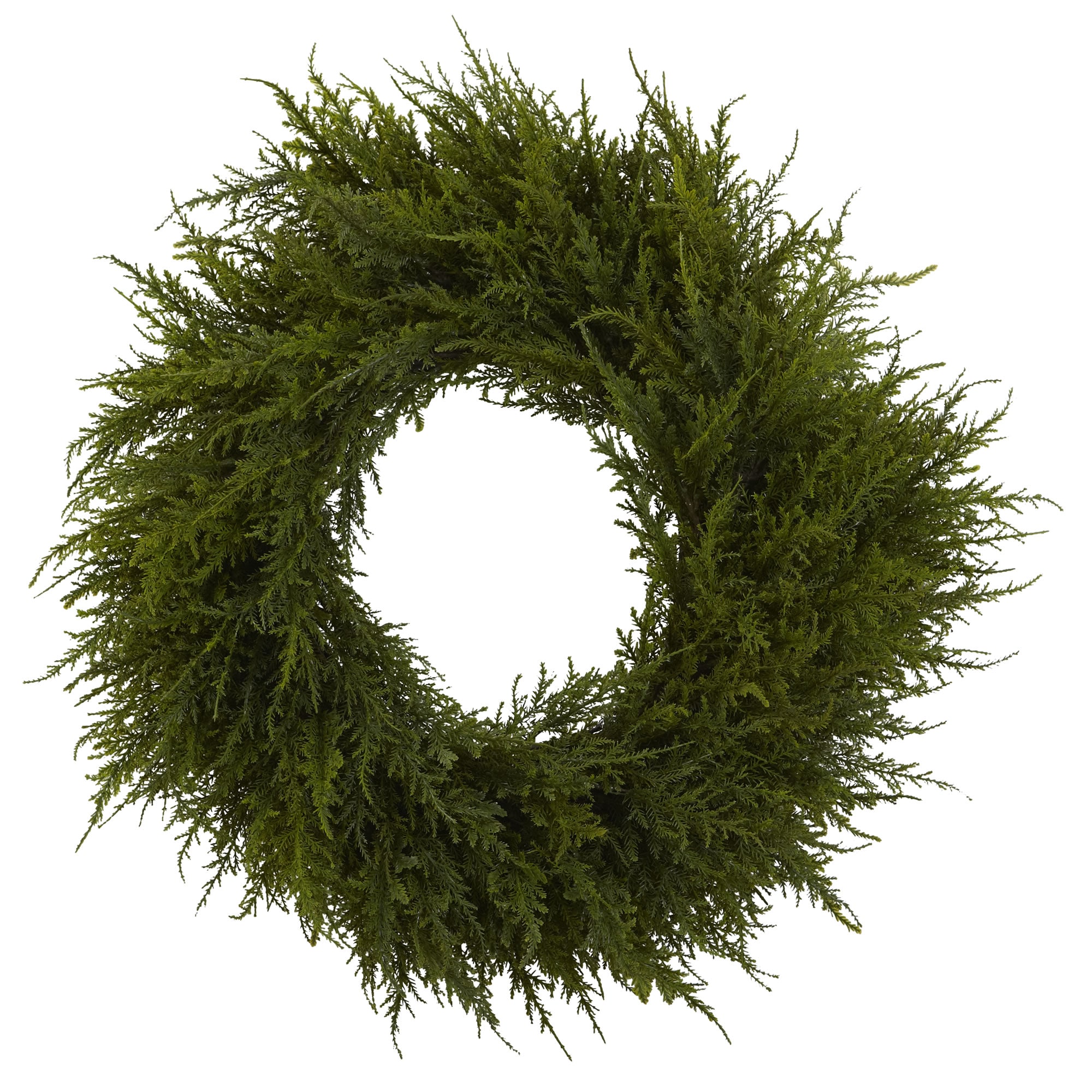 Nearly Natural 4952 24-Inches Green Indoor Wall Cedar Artificial wreath