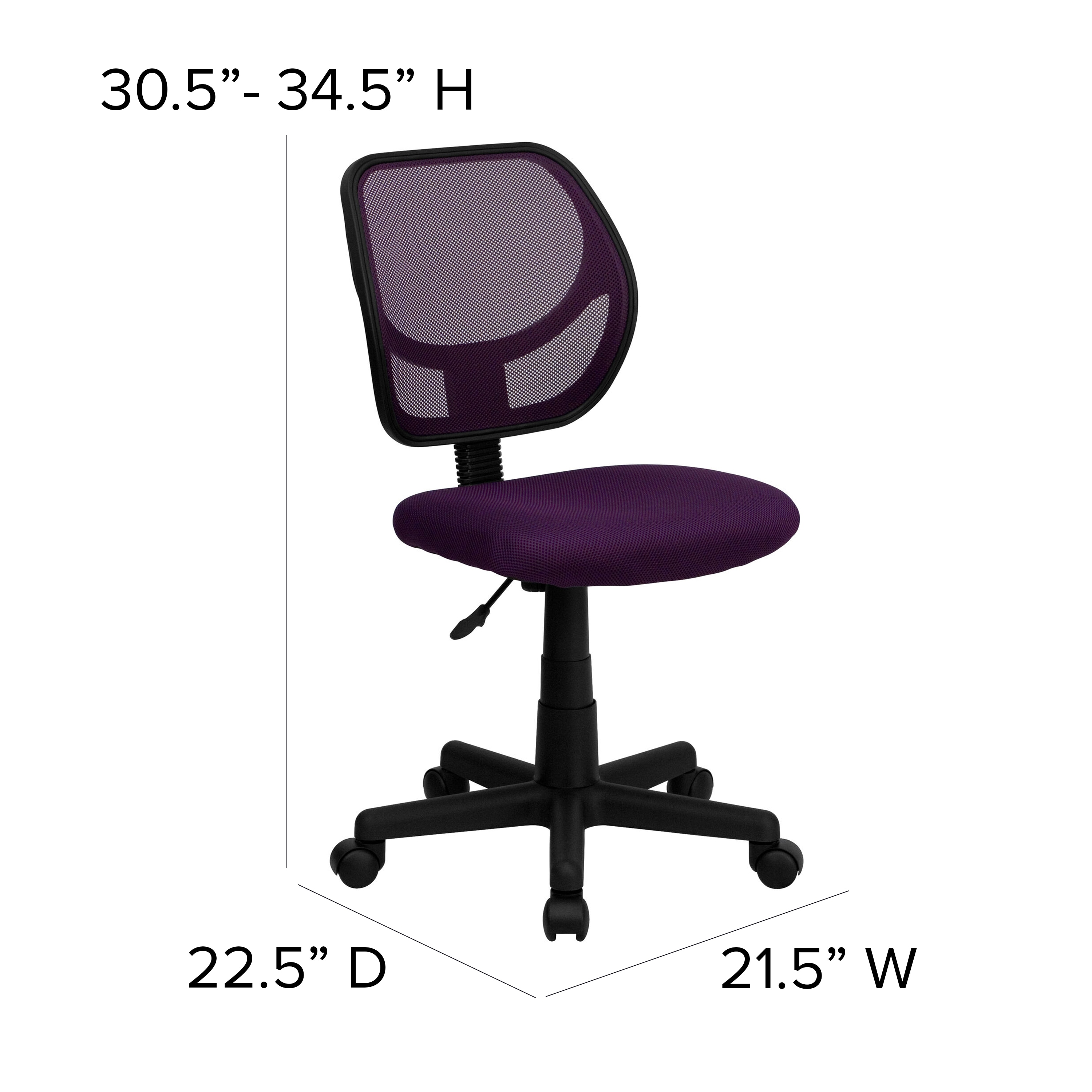 ErgoFlex Armless Low-Back Purple Mesh Task Chair