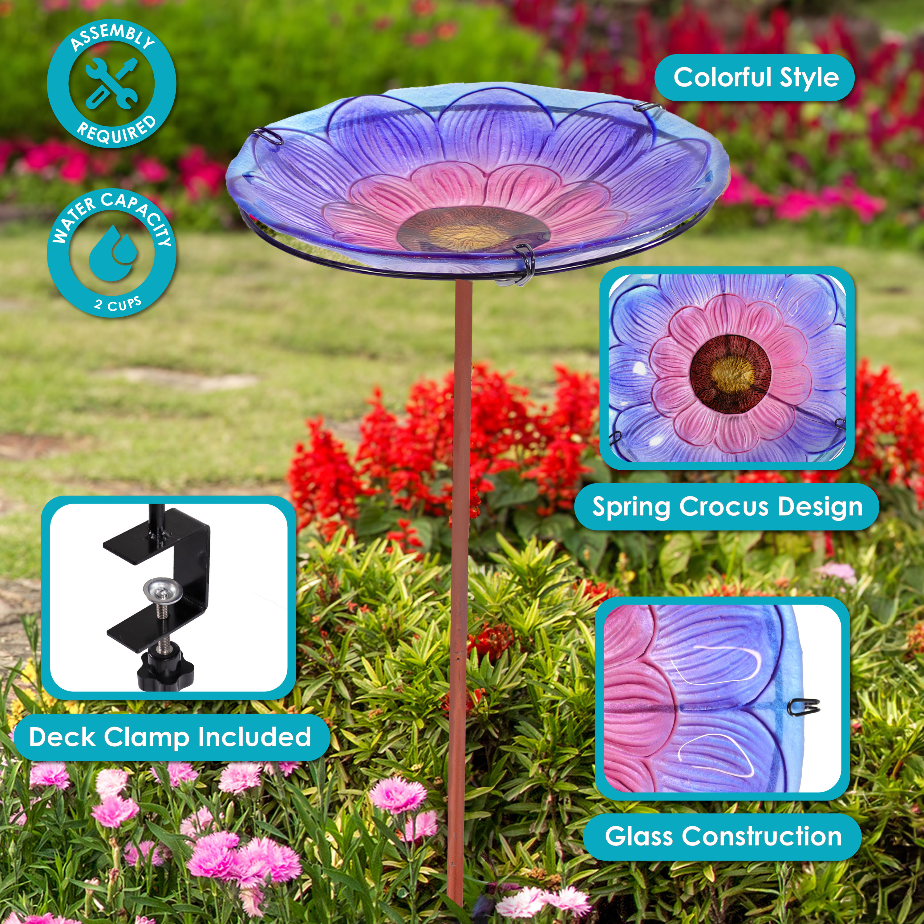 Sunnydaze Decor HB-165 birdbaths - View #4