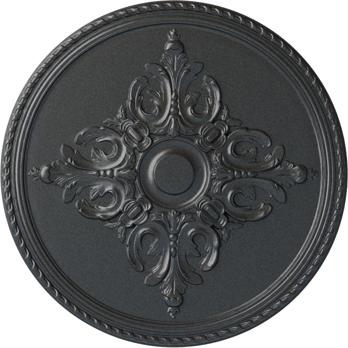Ekena Millwork CM40MIPES Milton 40.625-in W x 40.625-in L Painted Pewter Polyurethane Whole Ceiling Medallion