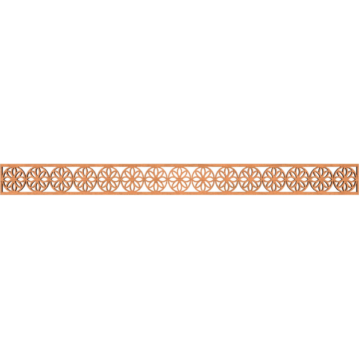 Ekena Millwork MLDB04X46BLUCH Blume Fretwork Flat Trim 4-in x 3.87-ft Cherry Brown Unfinished 2156277 Pierced Wall Panel Moulding