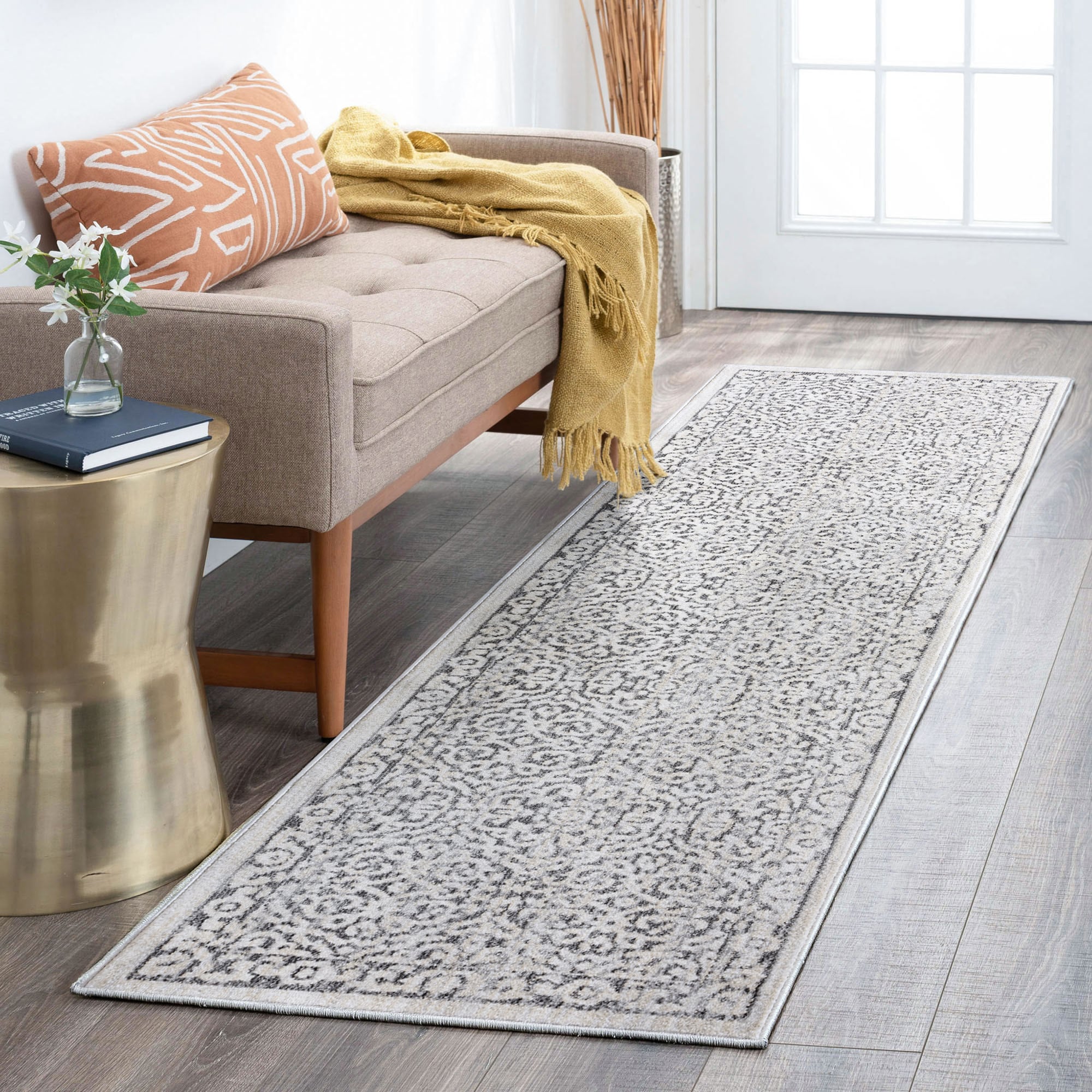 Tayse GRD6417 2X8 Garden 2 x 8 (ft) Loomed Polypropylene Cream Rectangular Indoor Runner rug