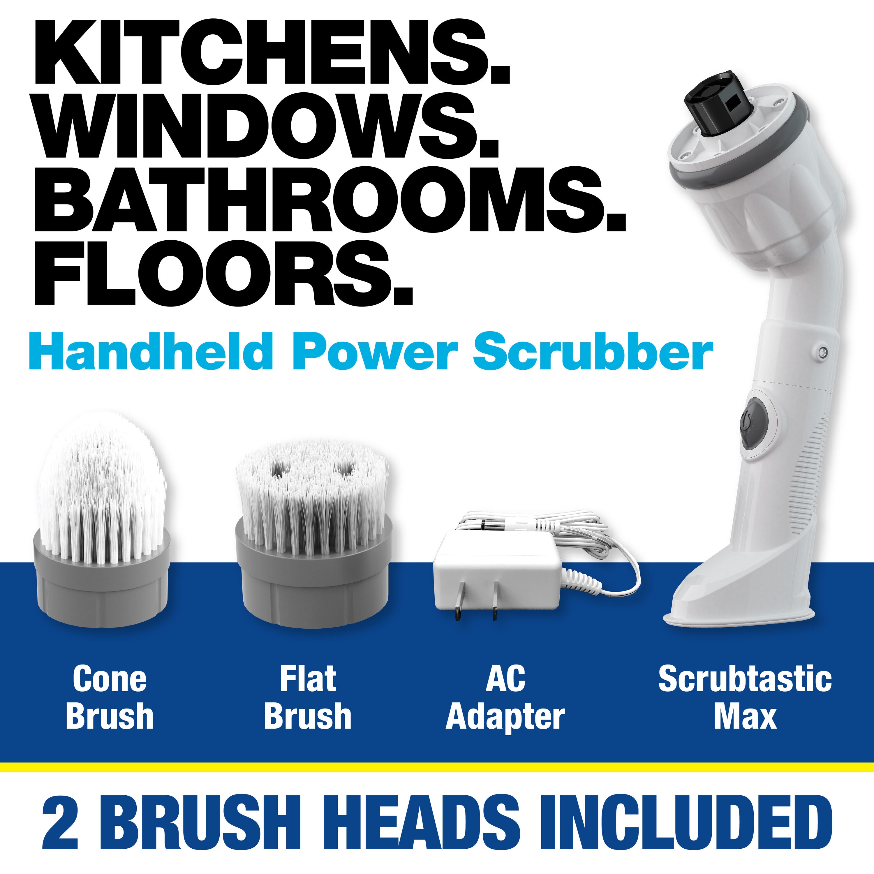 Bell + Howell Scrubtastic Rechargeable Multi Purpose Extendable Power  Scrubber 8048, Color: White - JCPenney