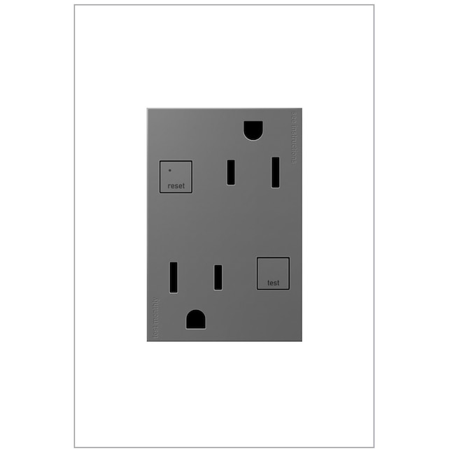 Legrand adorne Magnesium 15-Amp Square Tamper Resistant GFCI Residential/Commercial Outlet Legrand adorne Magnesium 15-Amp Square Tamper Resistant GFCI Residential/Commercial Outlet