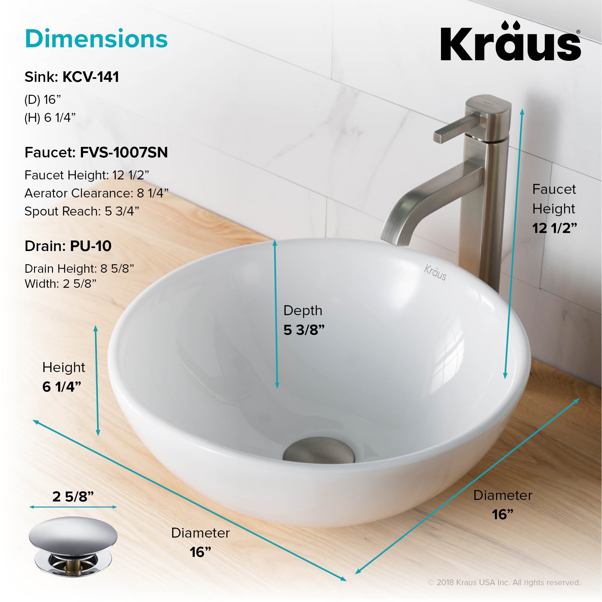 Kraus C-KCV-141-1007SN Bath-Sink - View #8