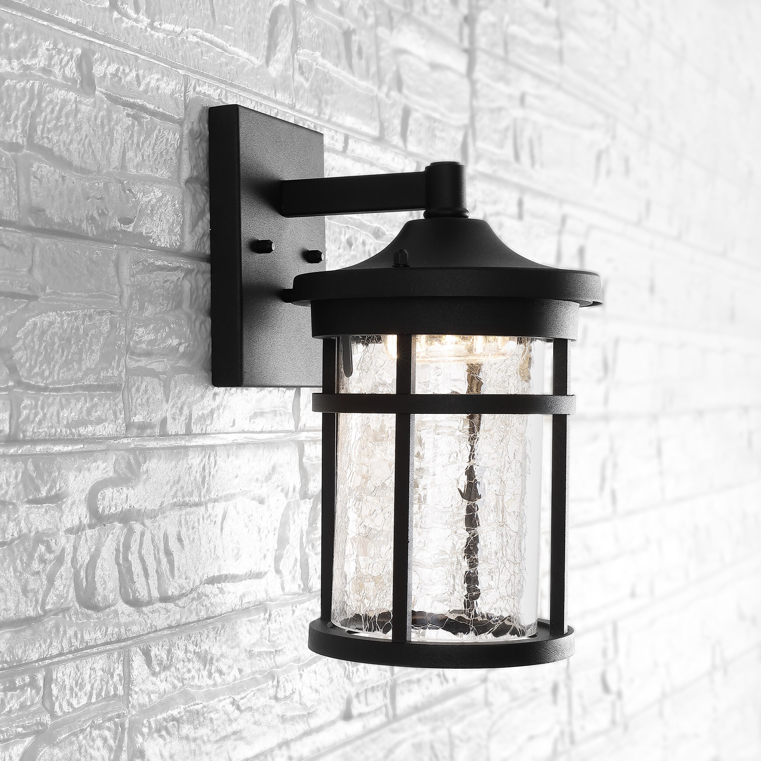 JONATHAN Y 6.5-in W 1-Light Brushed Black Rustic LED Wall Sconce in the ...