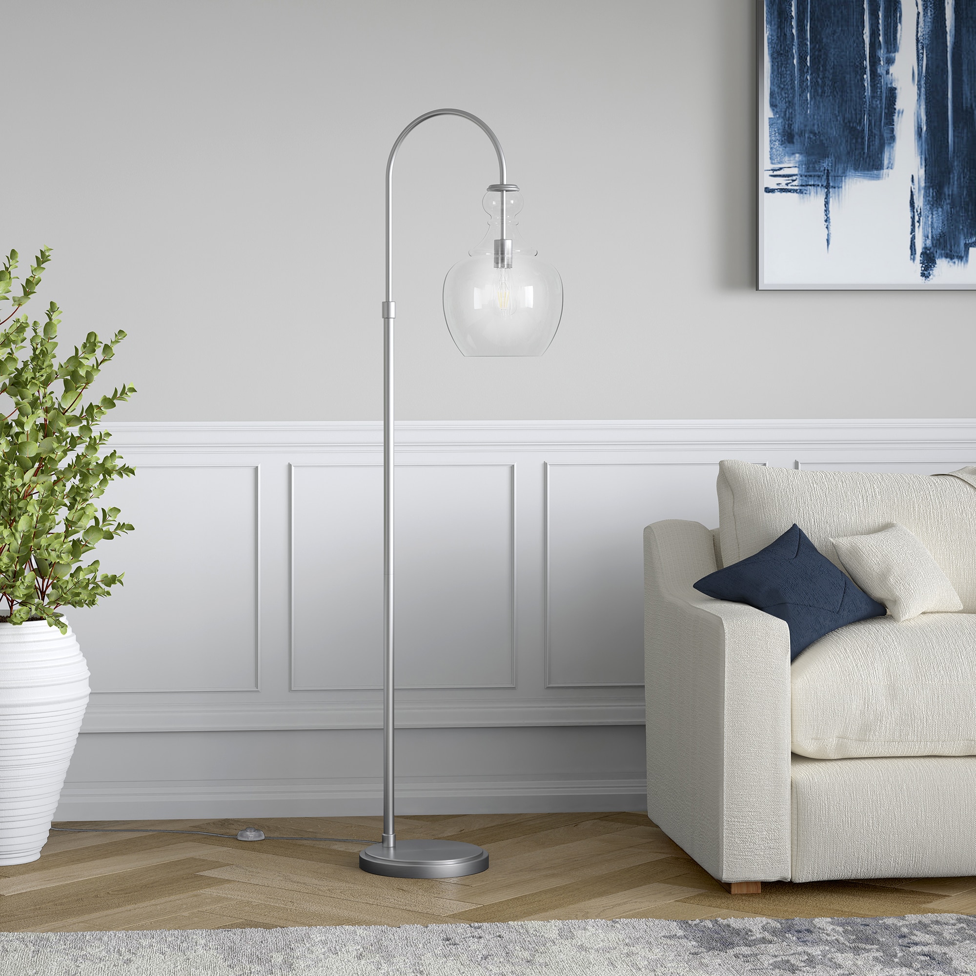 Hailey Home FL1182 Verona 70-in Brushed Nickel Floor Lamp