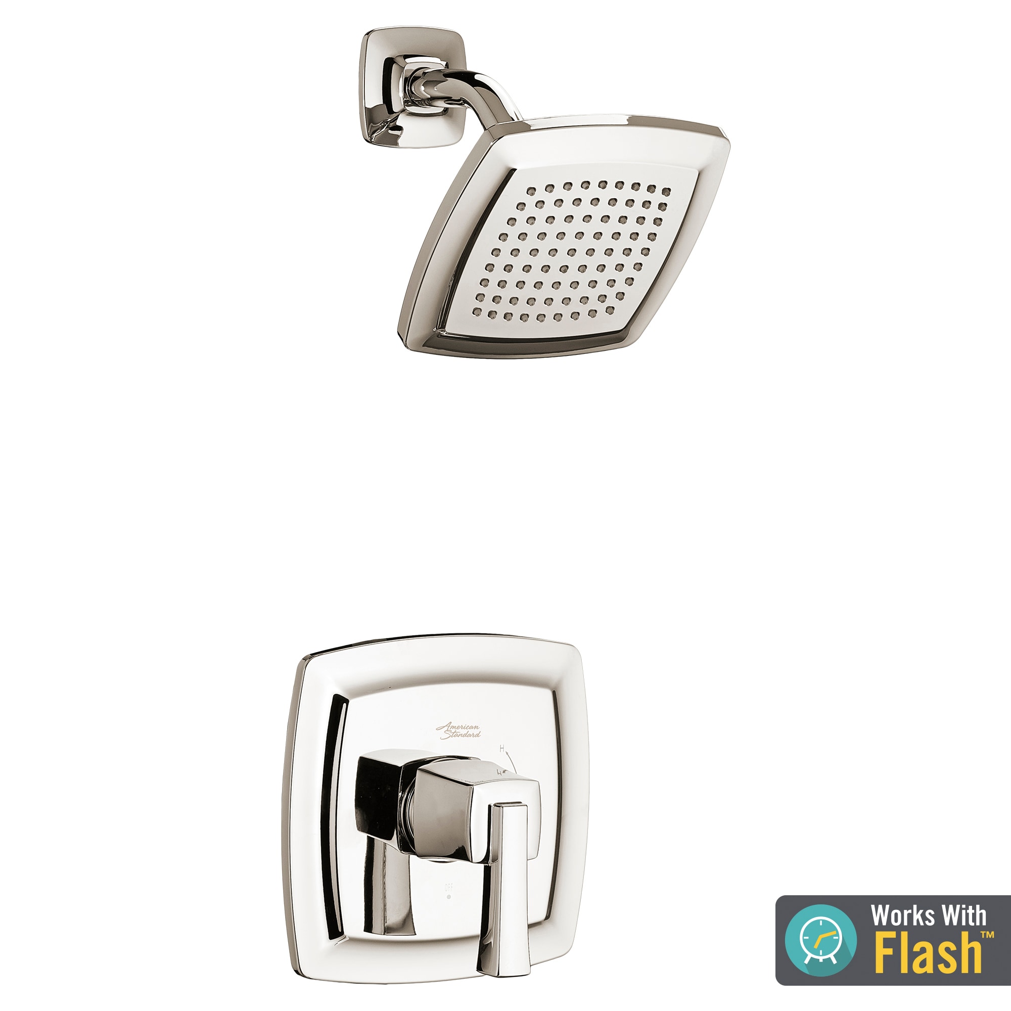 American Standard TU353507.013 Townsend Polished Nickel 1-handle Single function 6.125-Inches Square Shower Faucet