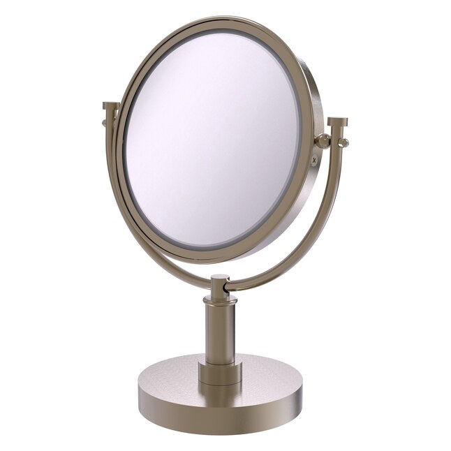 Allied Brass 8-in x 15-in Antique Pewter Double-Sided Magnifying Countertop Vanity Mirror Allied Brass 8-in x 15-in Antique Pewter Double-Sided Magnifying Countertop Vanity Mirror