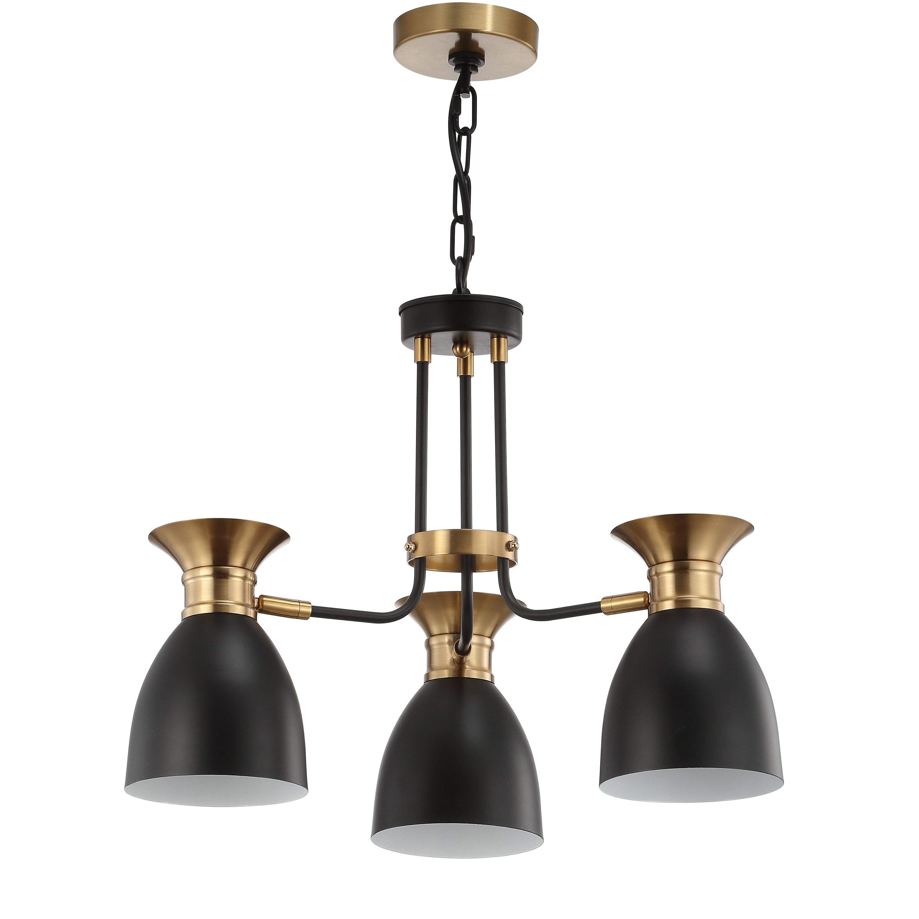 Middleton 20" Black/Brass Gold Metal LED Sputnik Chandelier
