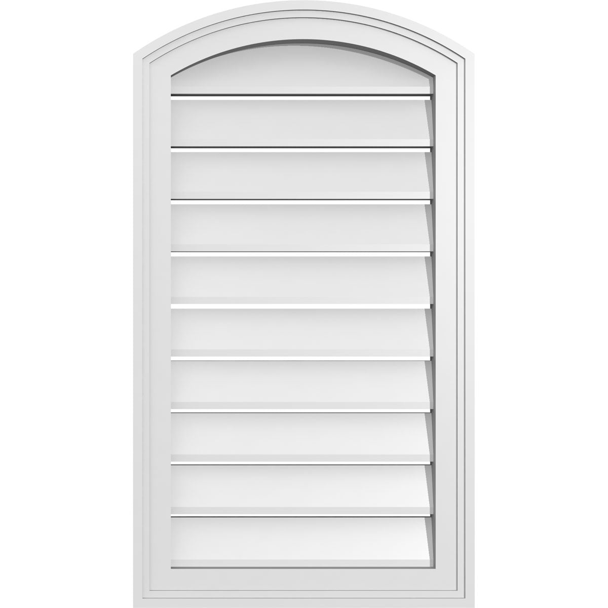 Ekena Millwork GVPAR18X3202SF 18-Inches x 32-Inches Off-white Round top PVC Gable Louver Vent