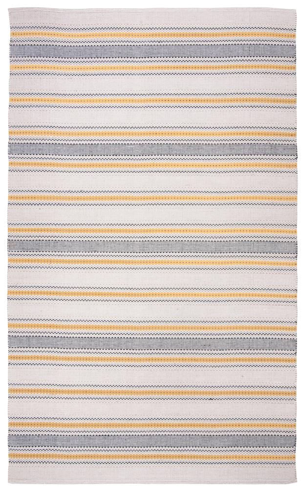 Safavieh MTK536D-6 Montauk Jocelin 6 x 9 (ft) Cotton Gold/Beige Rectangular Indoor Stripe Area rug
