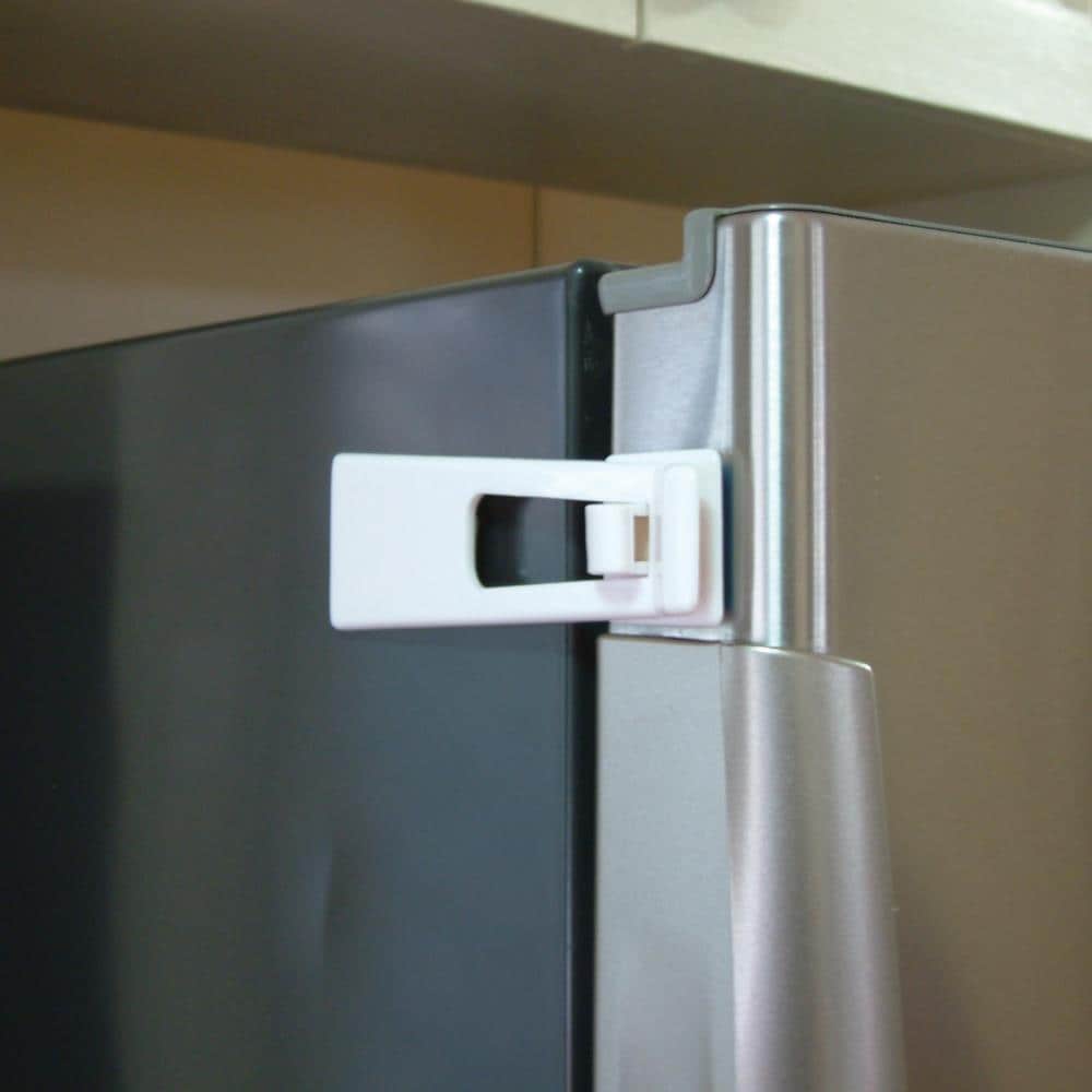 Clymene Refrigerator Fridge Freezer Door Lock for Kids, Child Proof Refrigerator Latch Lock to Keep Door Closed, No Tools Required and Easy