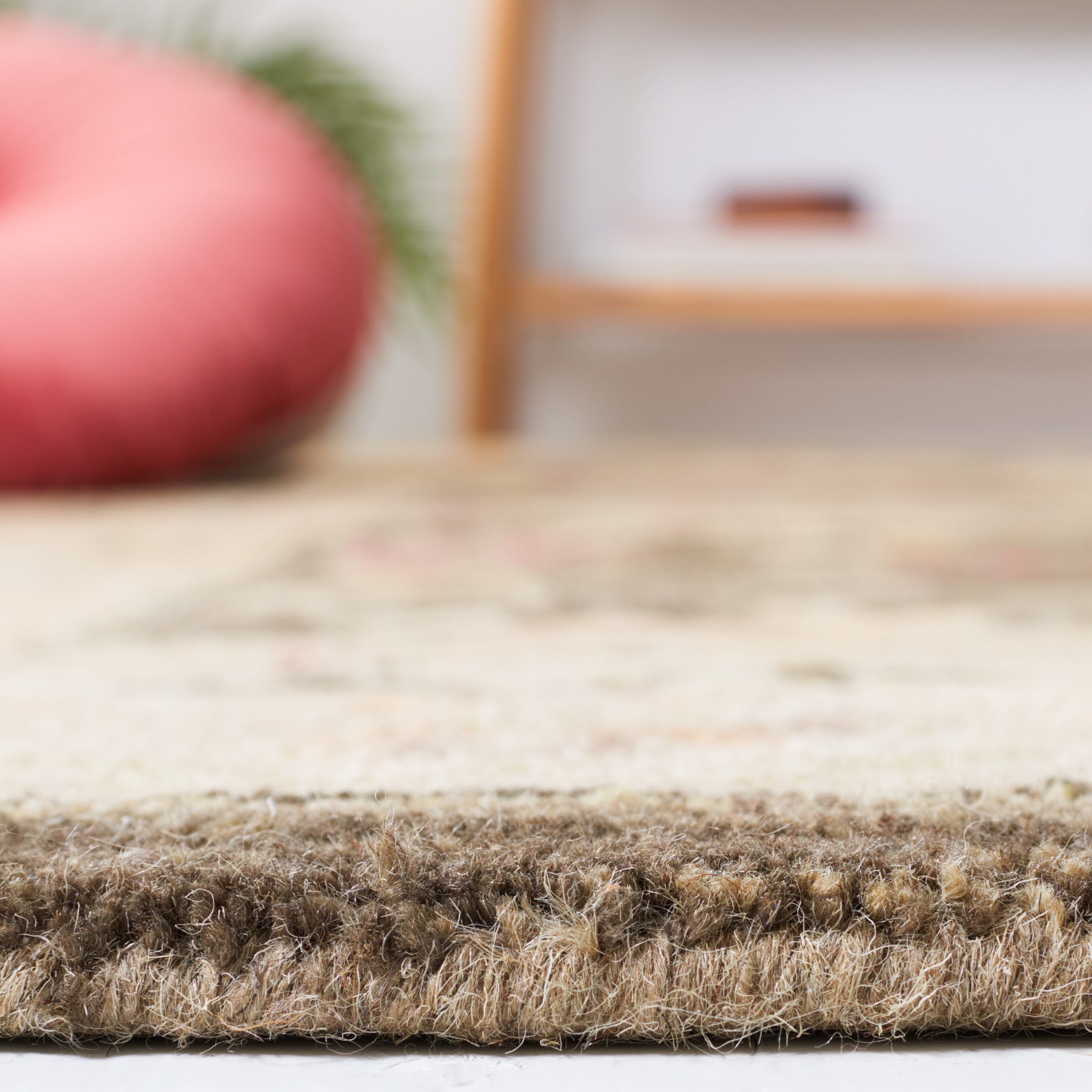 Olive Grey and Beige Hand-Tufted Wool Runner Rug