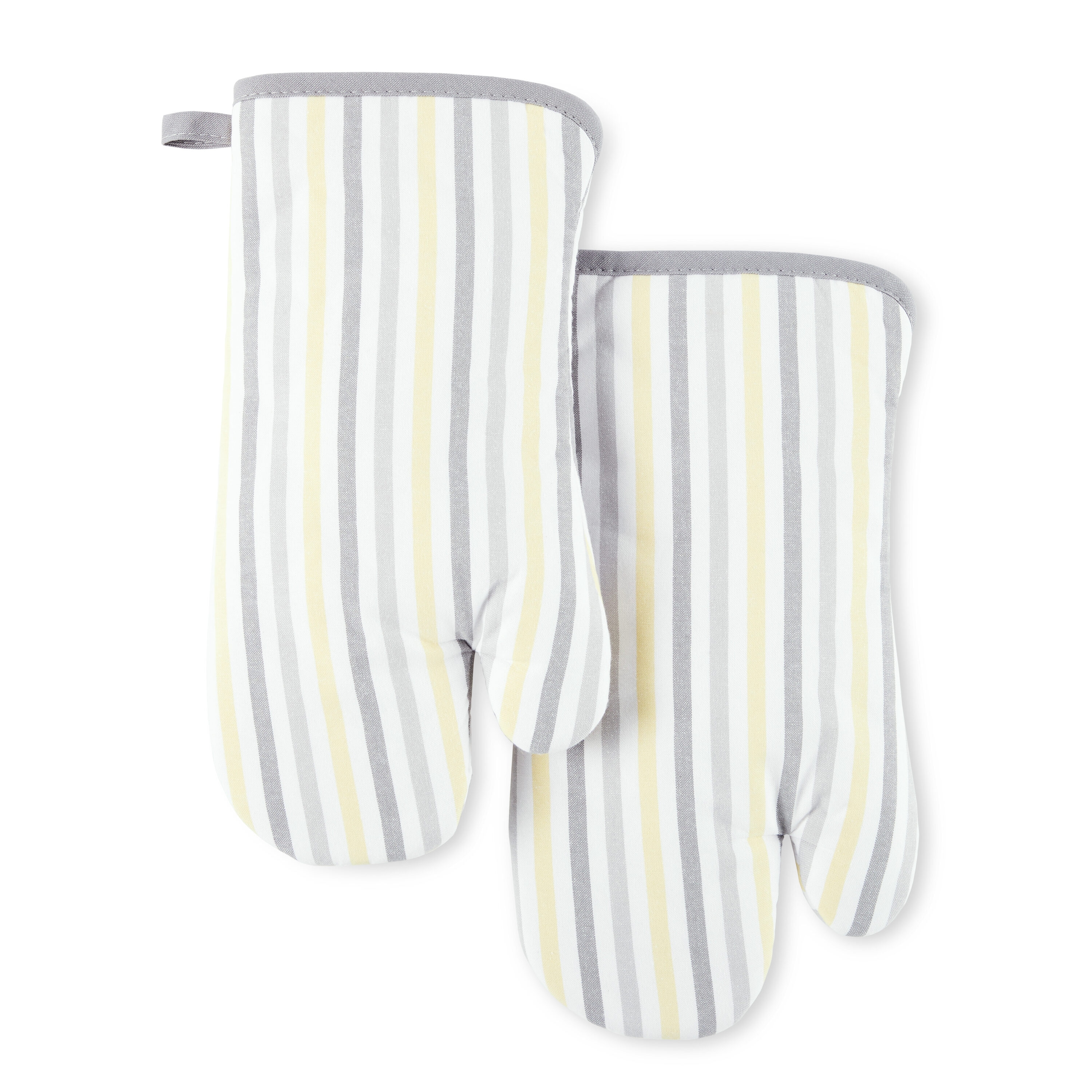 Martha Stewart set 3 NWT kitchen towels; cotton; yellow white purple green  26x16