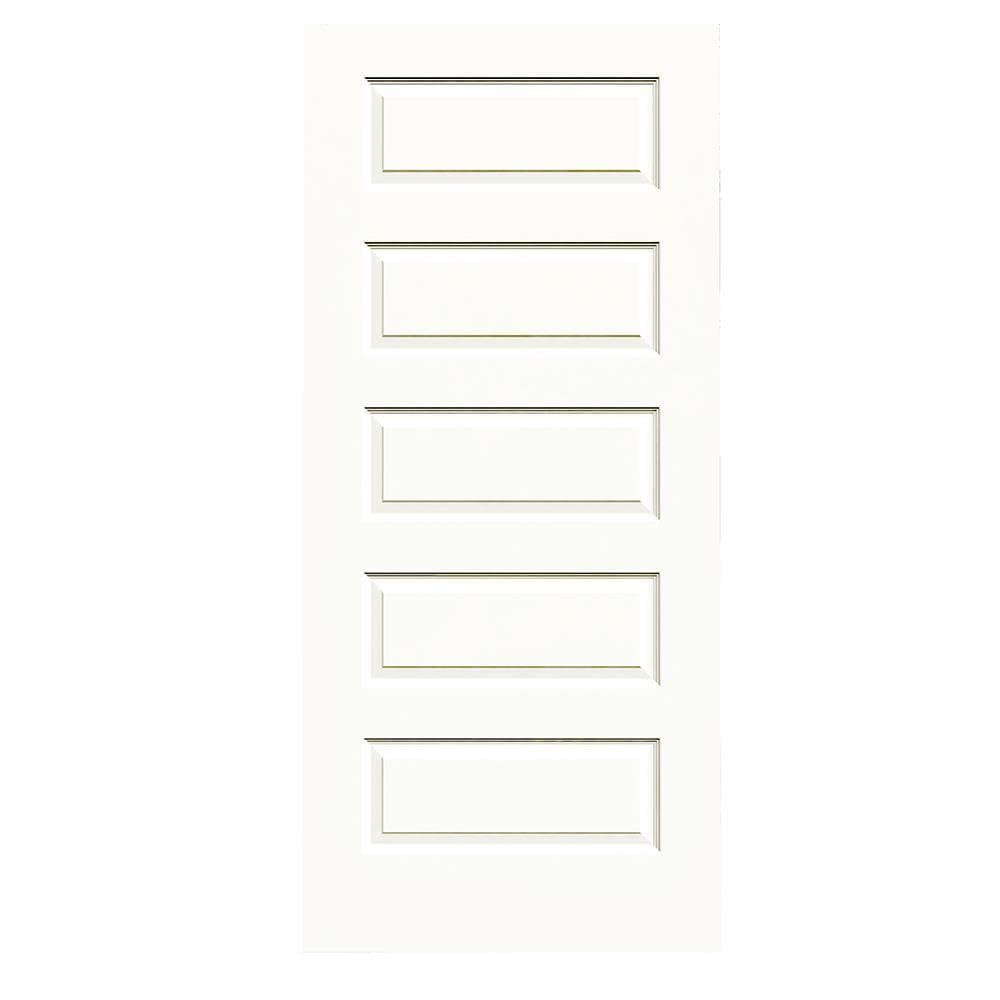 RELIABILT LO1004084 32-in x 80-in White 5-panel equal Smooth Hollow core Prefinished Molded composite Slab Door