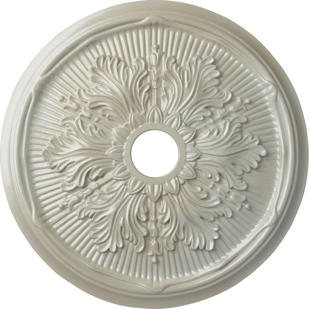 Ekena Millwork CM23LUFBS Luton Leaf 23.75-in W x 23.75-in L Painted Flash Blue Polyurethane Whole Ceiling Medallion