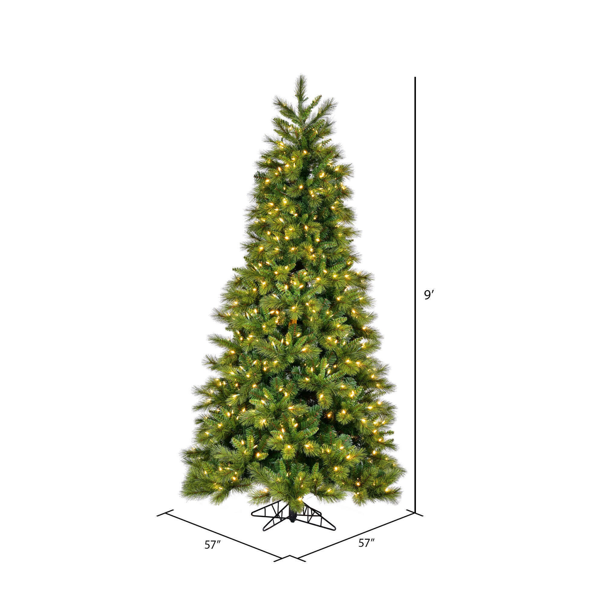 Vickerman 9-ft Pine Pre-lit Artificial Christmas Tree With White LED ...