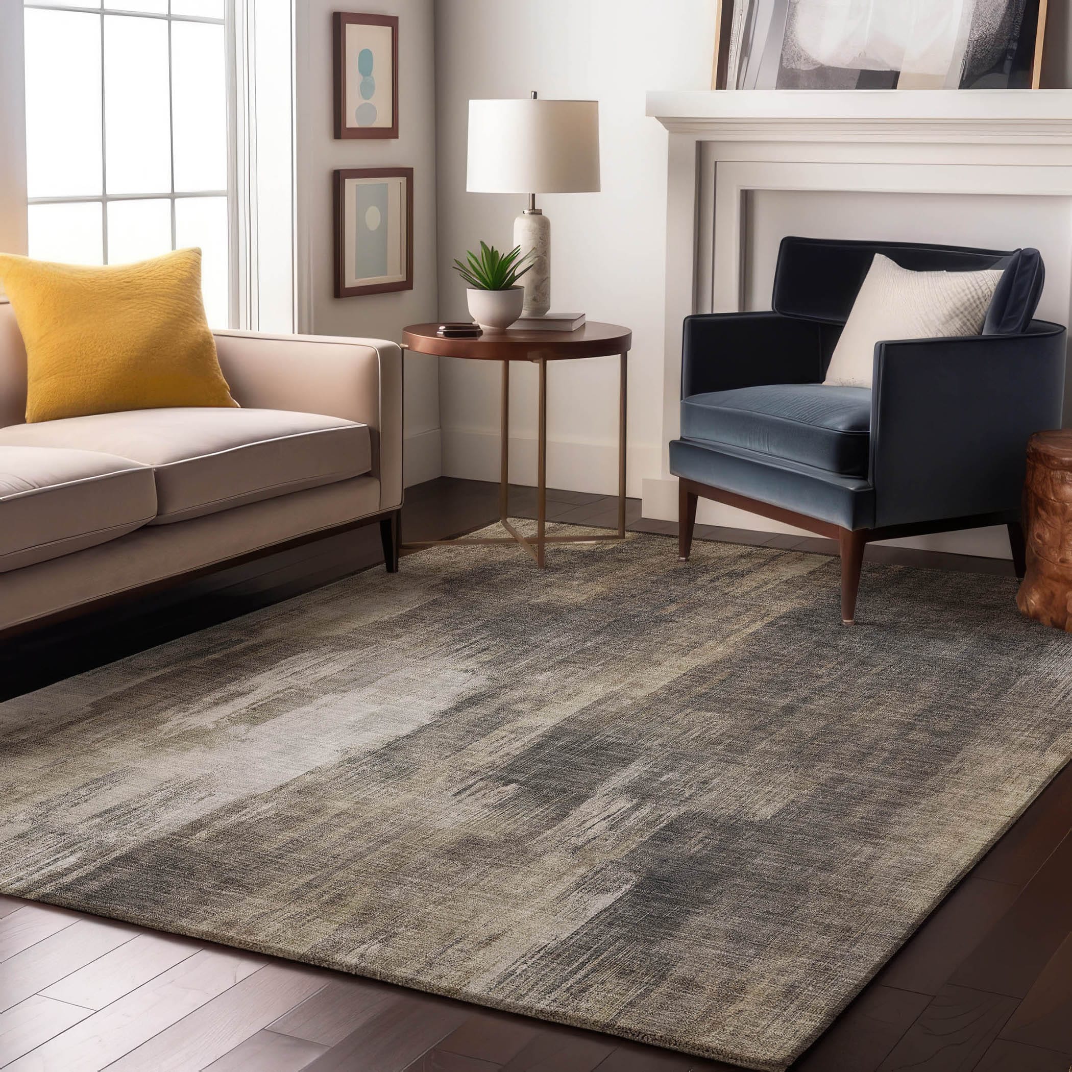 Addison Rugs AMF504GY10X14 Mayfield AMF504GY 10 x 14 (ft) Loomed Polyester Gray Rectangular Indoor Abstract Machine washable Area rug