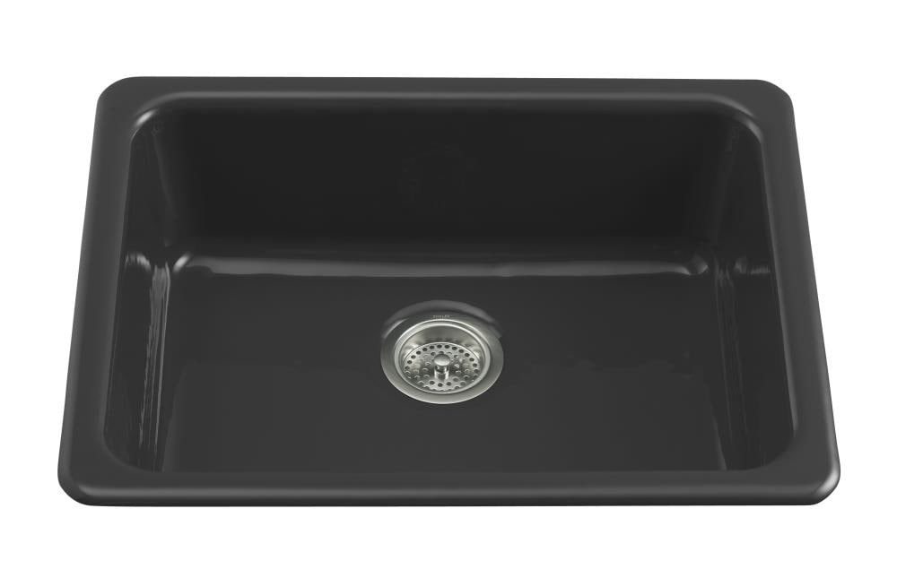 KOHLER 6585-7 Drop-in 24.25-in x 18.75-in Cast iron Single bowl Kitchen Sink