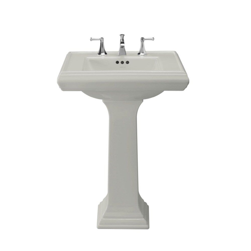 KOHLER 2258-8-95 Memoirs Fireclay Traditional Ice Grey Pedestal Sink Combo ( 27-in x 22.0000-in x 35.0000-in )