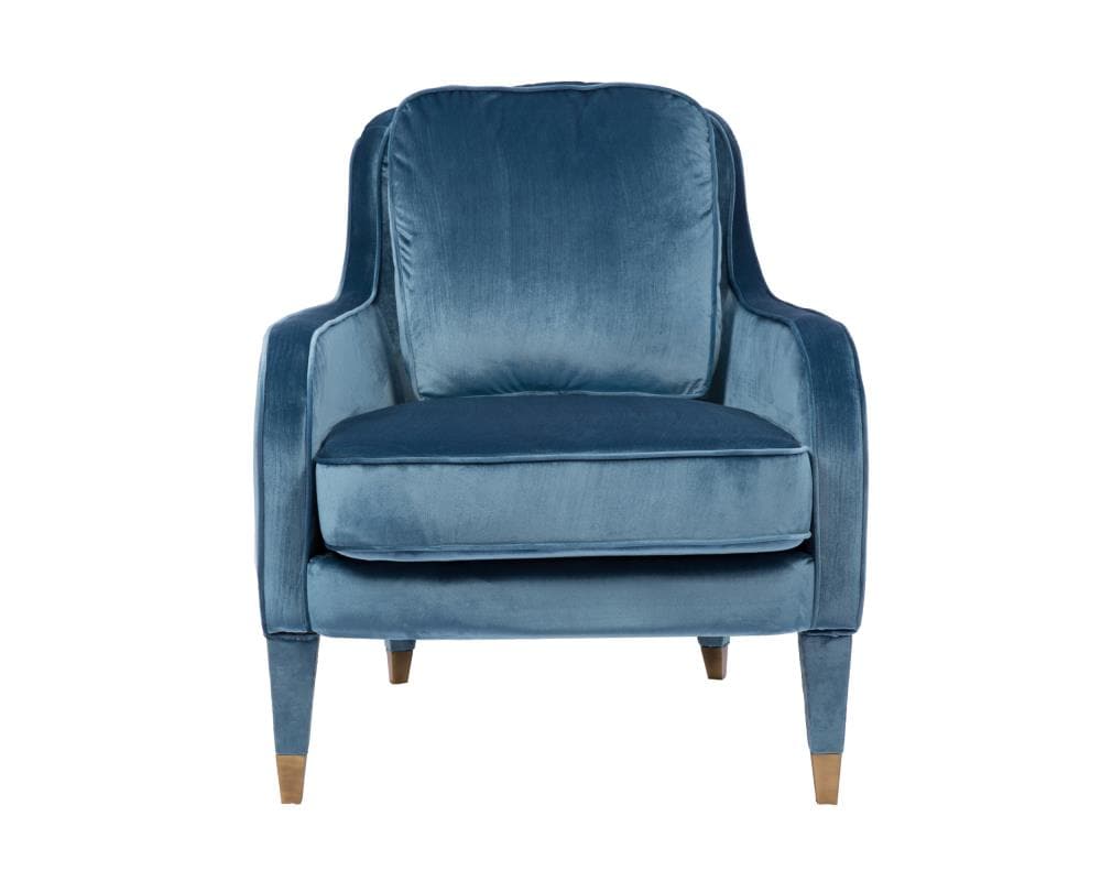 Chic Home Design FAC2820-LW Tzivia Modern Blue Velvet Accent Chair