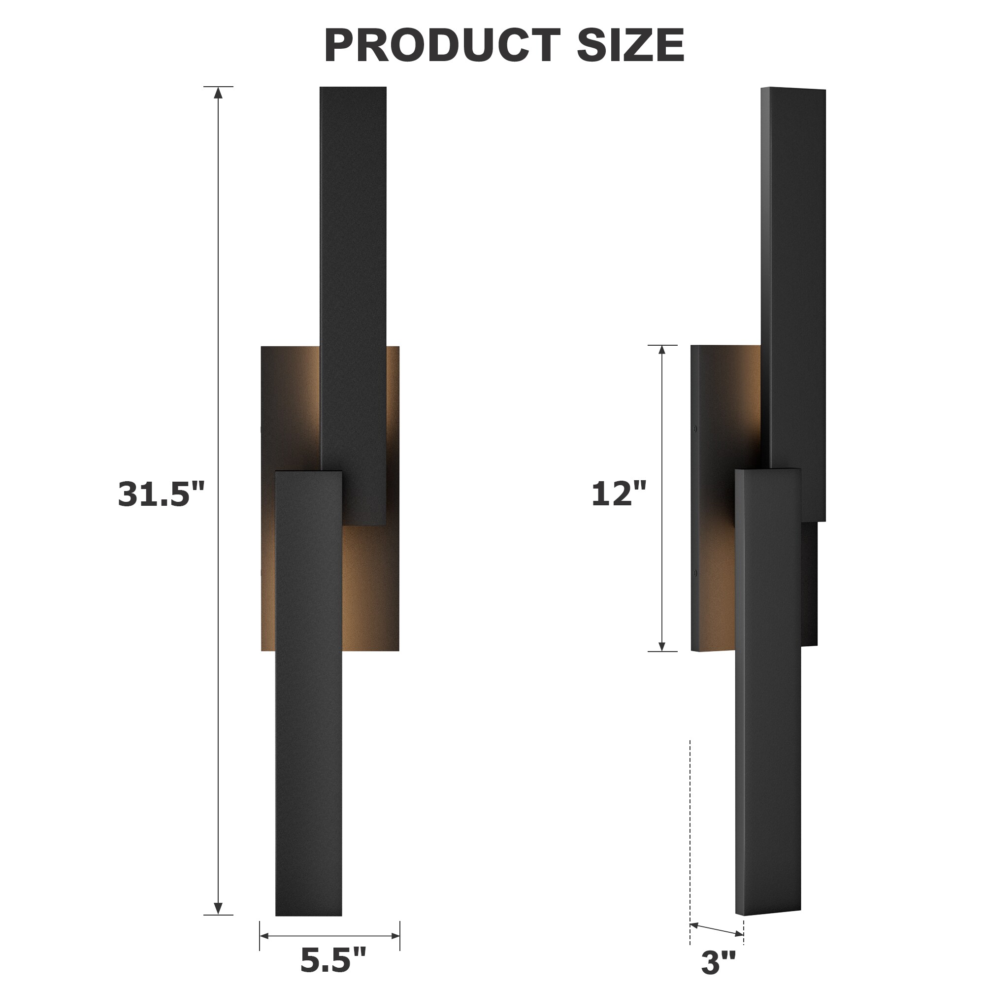 LamQee 06FTL0303BBK Outdoor-Wall-Lighting - View #7